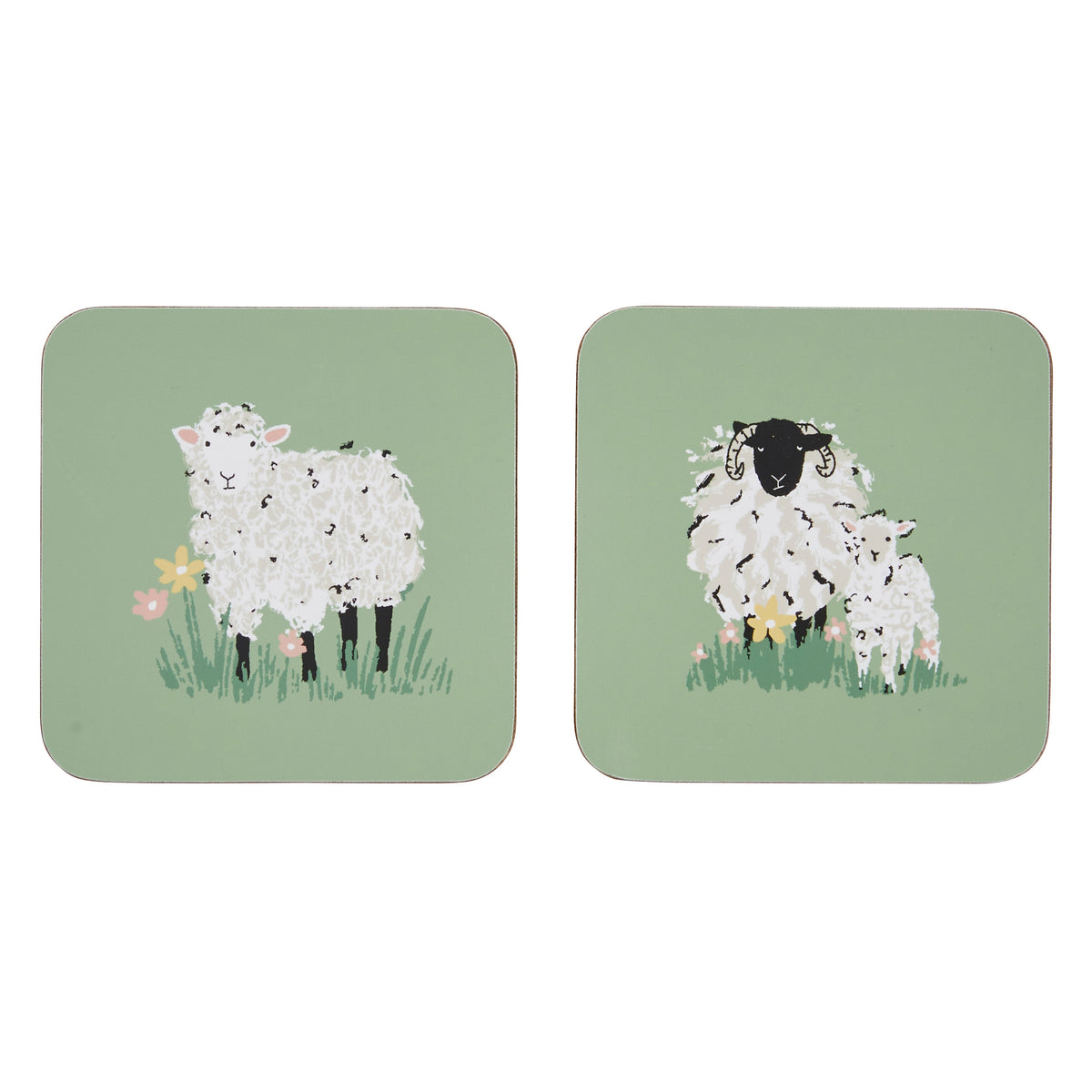 Ulster Weavers Woolly Sheep Coaster 4 Piece Set Green