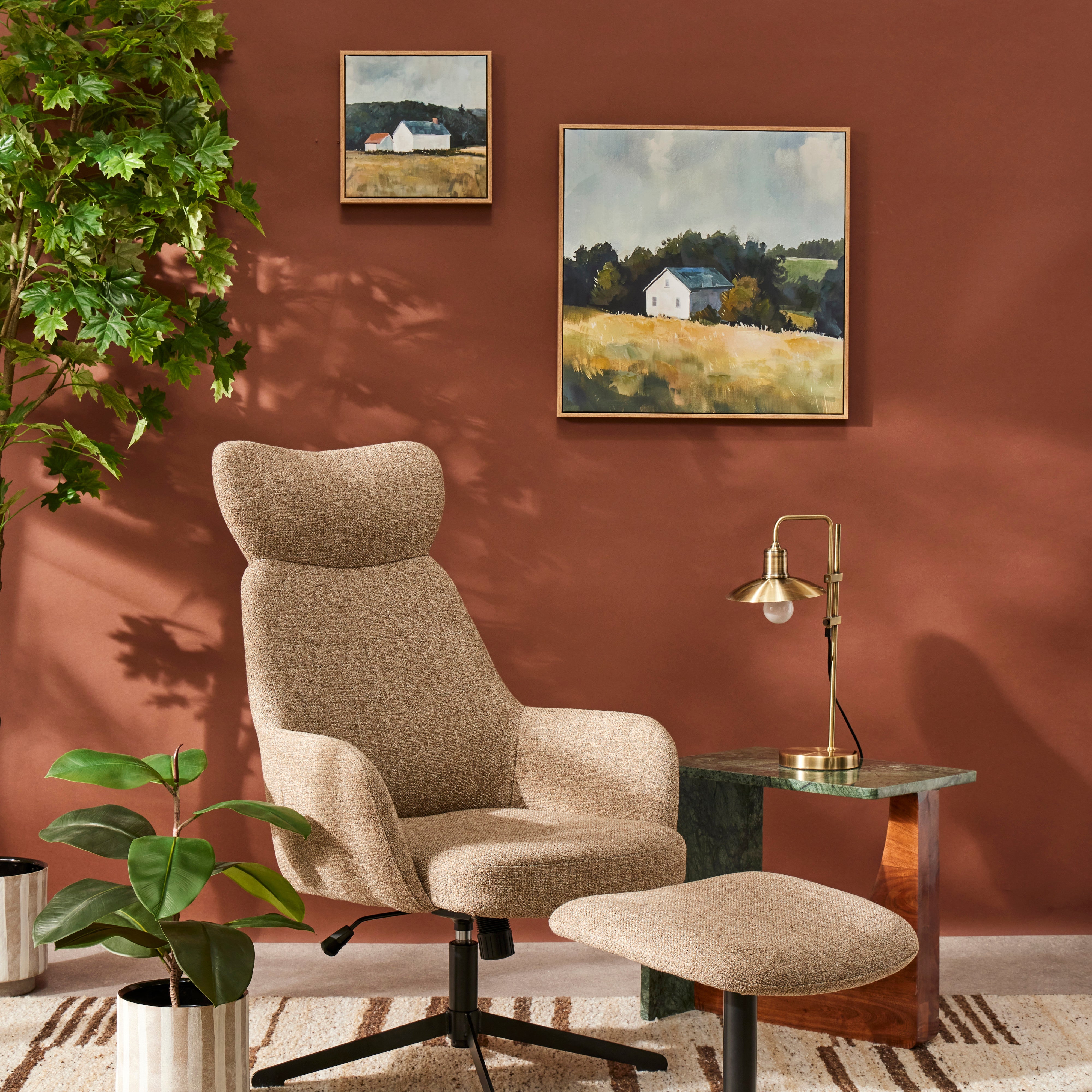 Academy Prairie Duo Hand Painted Wall Art Multi-Coloured