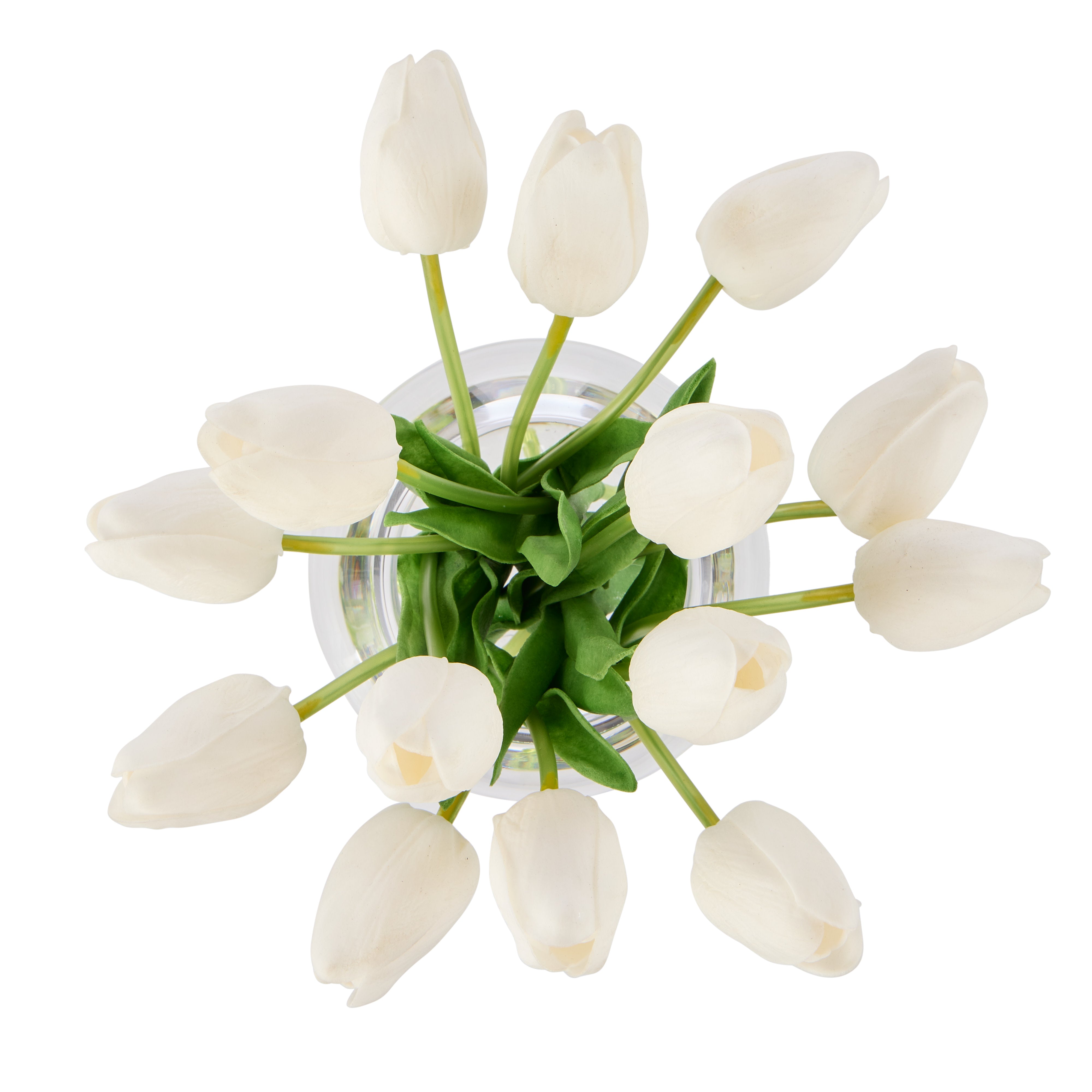 Rogue Tulip Bunch - Sphere Vase White