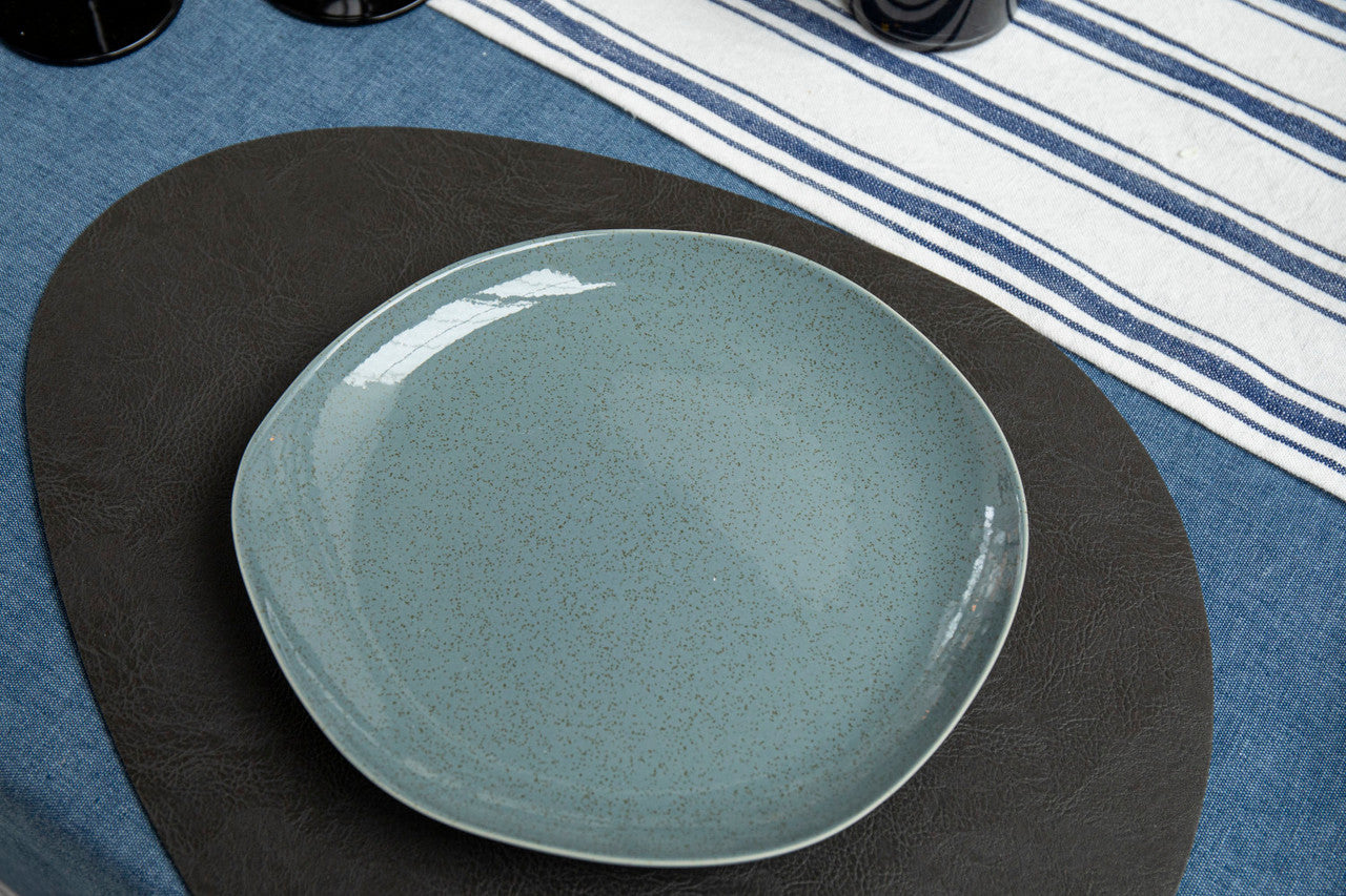 Mikasa PU Pebble Placemat Set 4 Piece 38 x 30cm (Slate Grey)