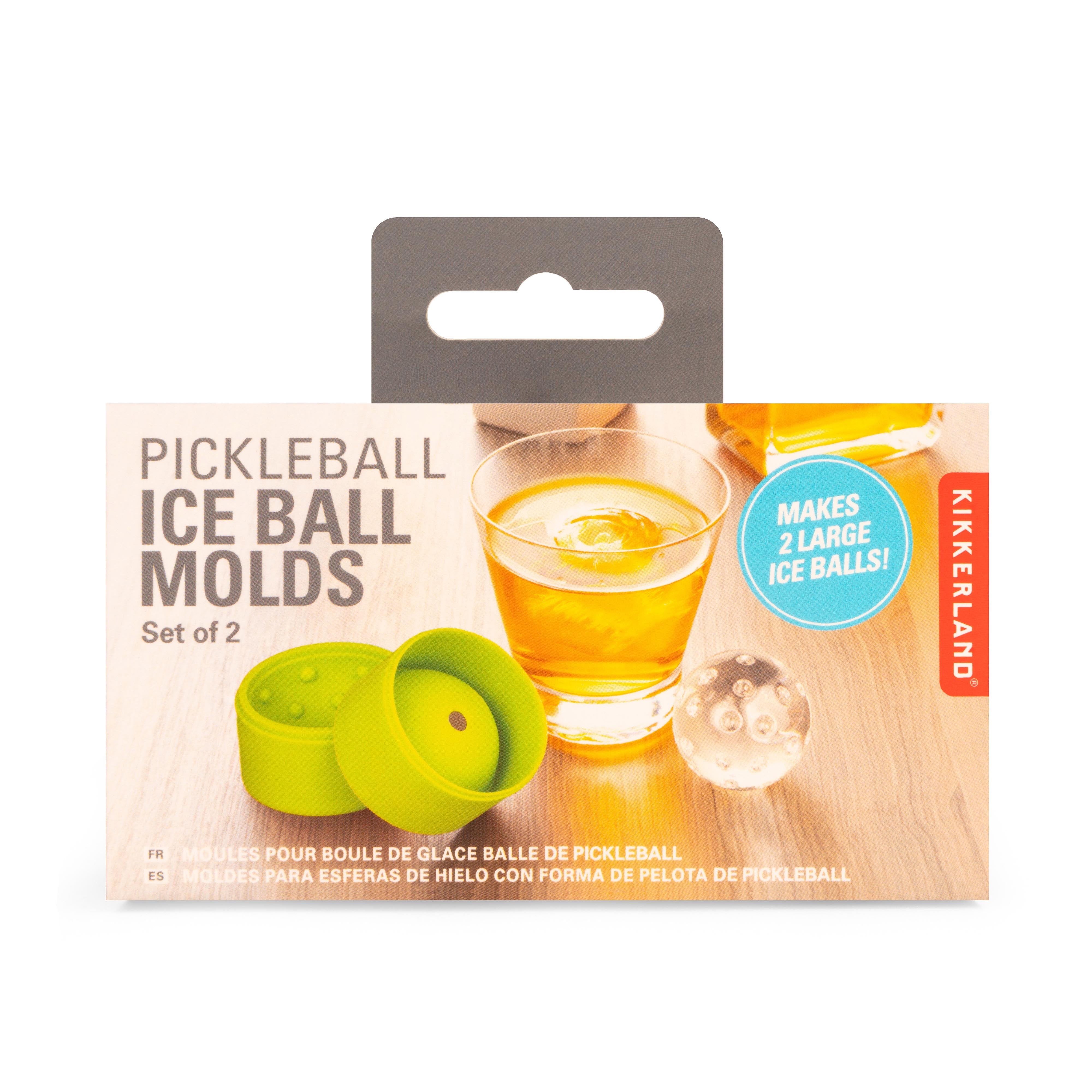 Kikkerland Pickleball Ice Ball Moulds 2 Piece Set Green