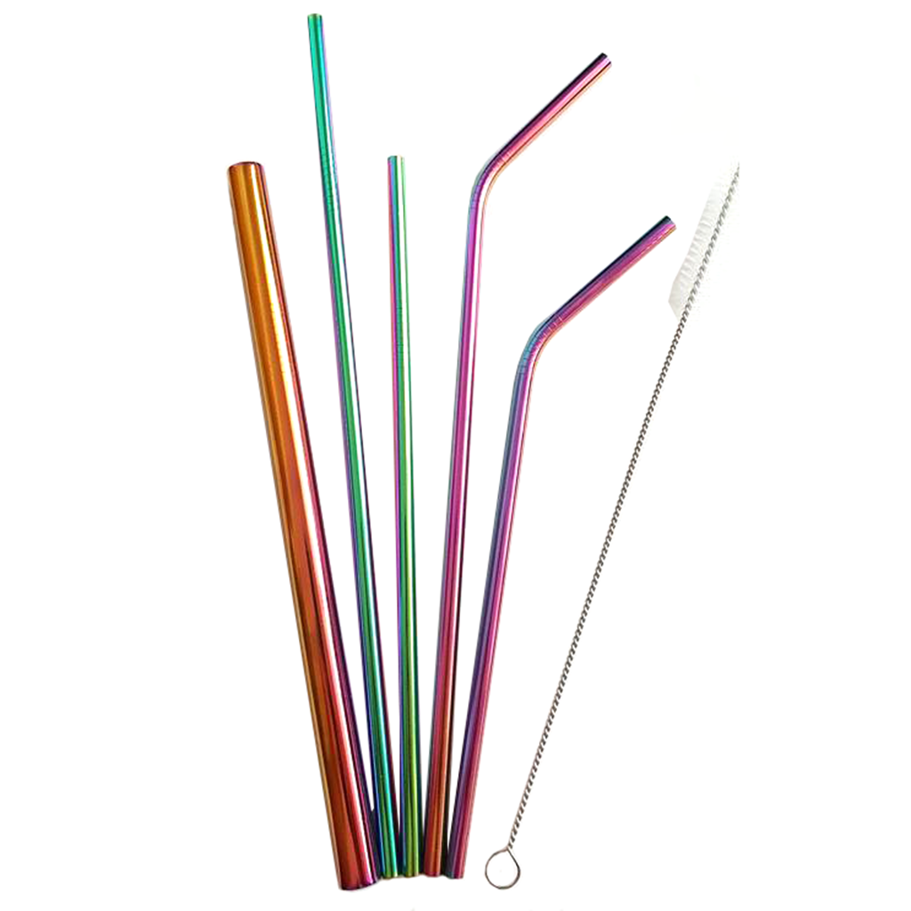 Activated Eco Stainless Steel Straw Set - Rainbow