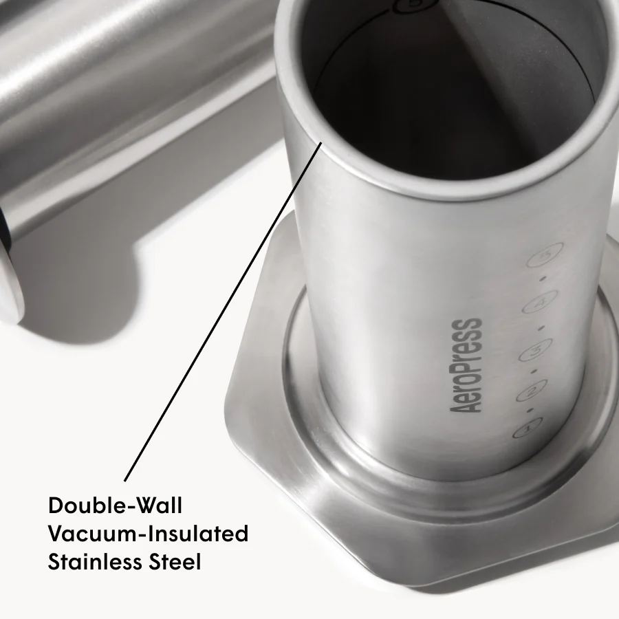 AeroPress Steel Coffee Press Silver (360ml)