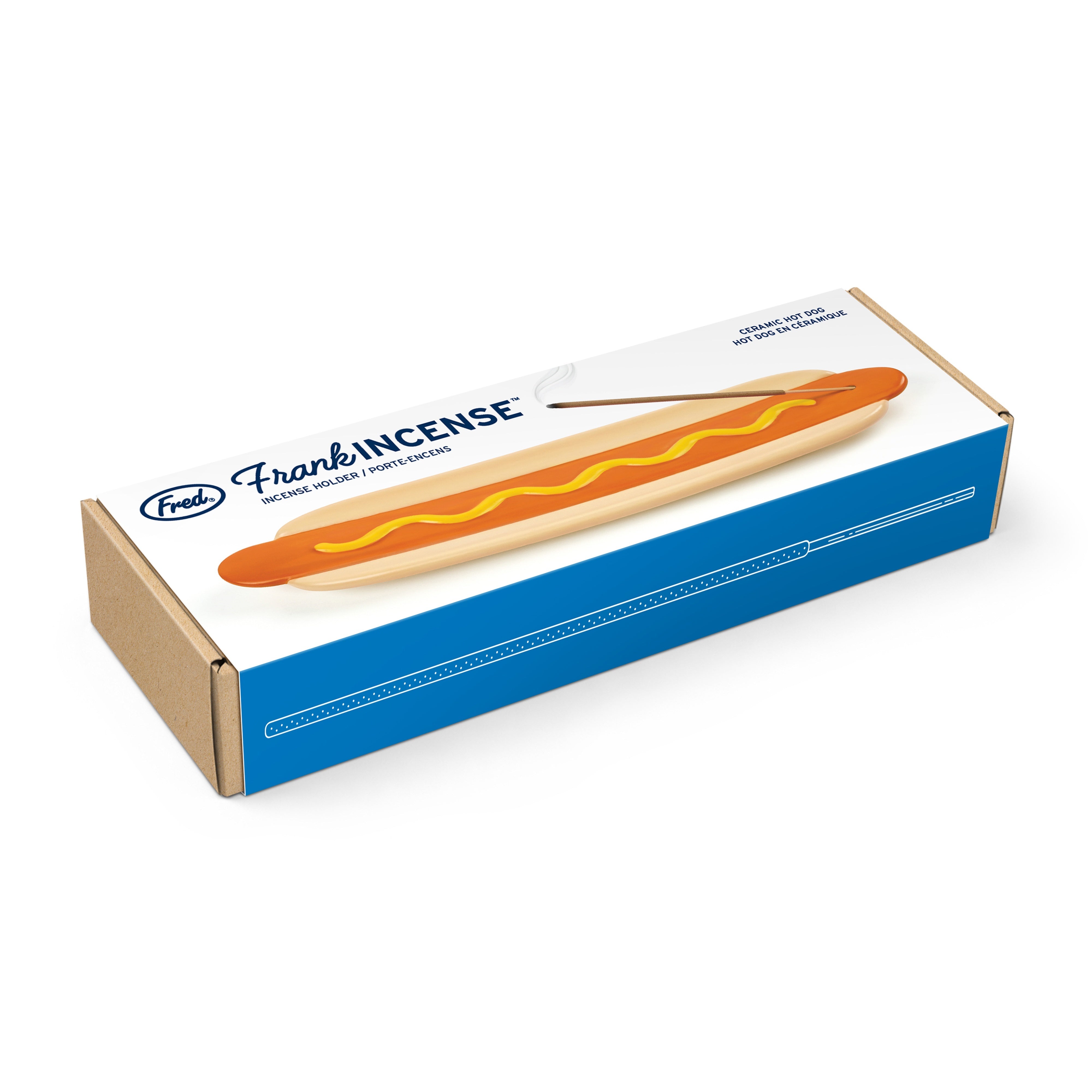 Fred Frank Incense Hot Dog Incense Holder Orange