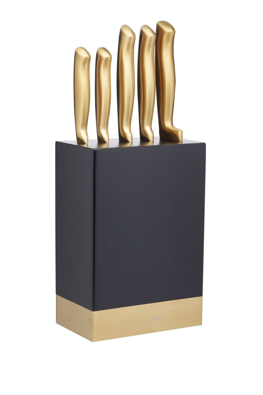 MasterClass Brass Effect 5 Piece Knife Block Set