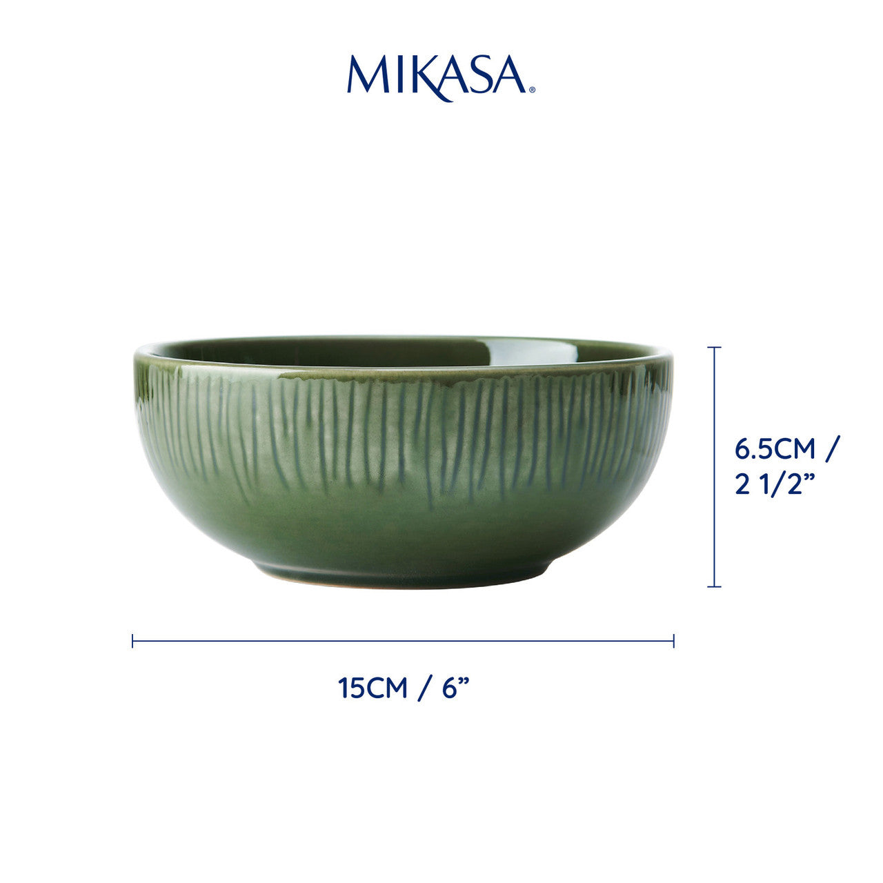 Mikasa Jardin Stoneware Cereal Bowl Set 4 Piece 15cm (Green)