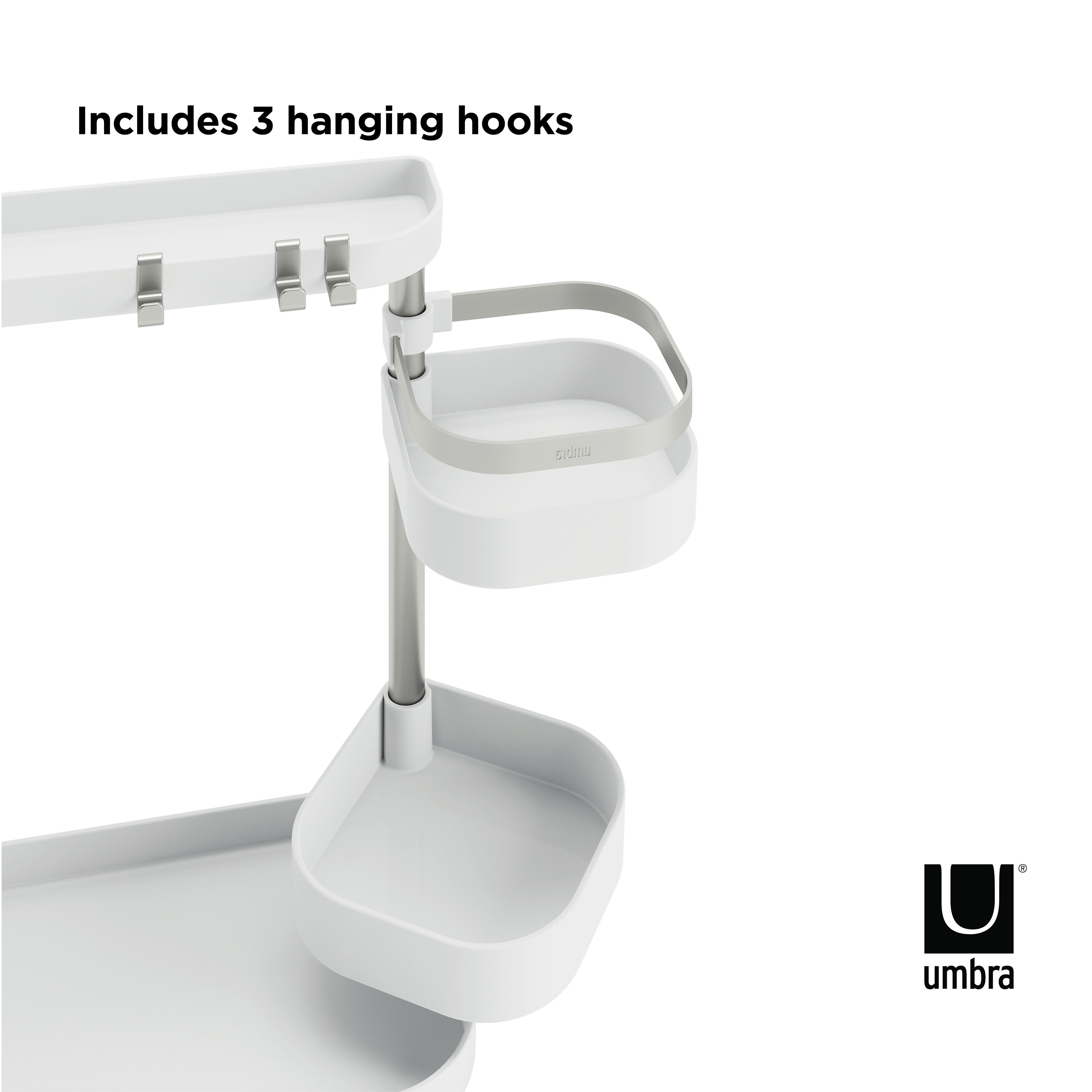 Umbra Holster Multilevel Organizer White & Nickel