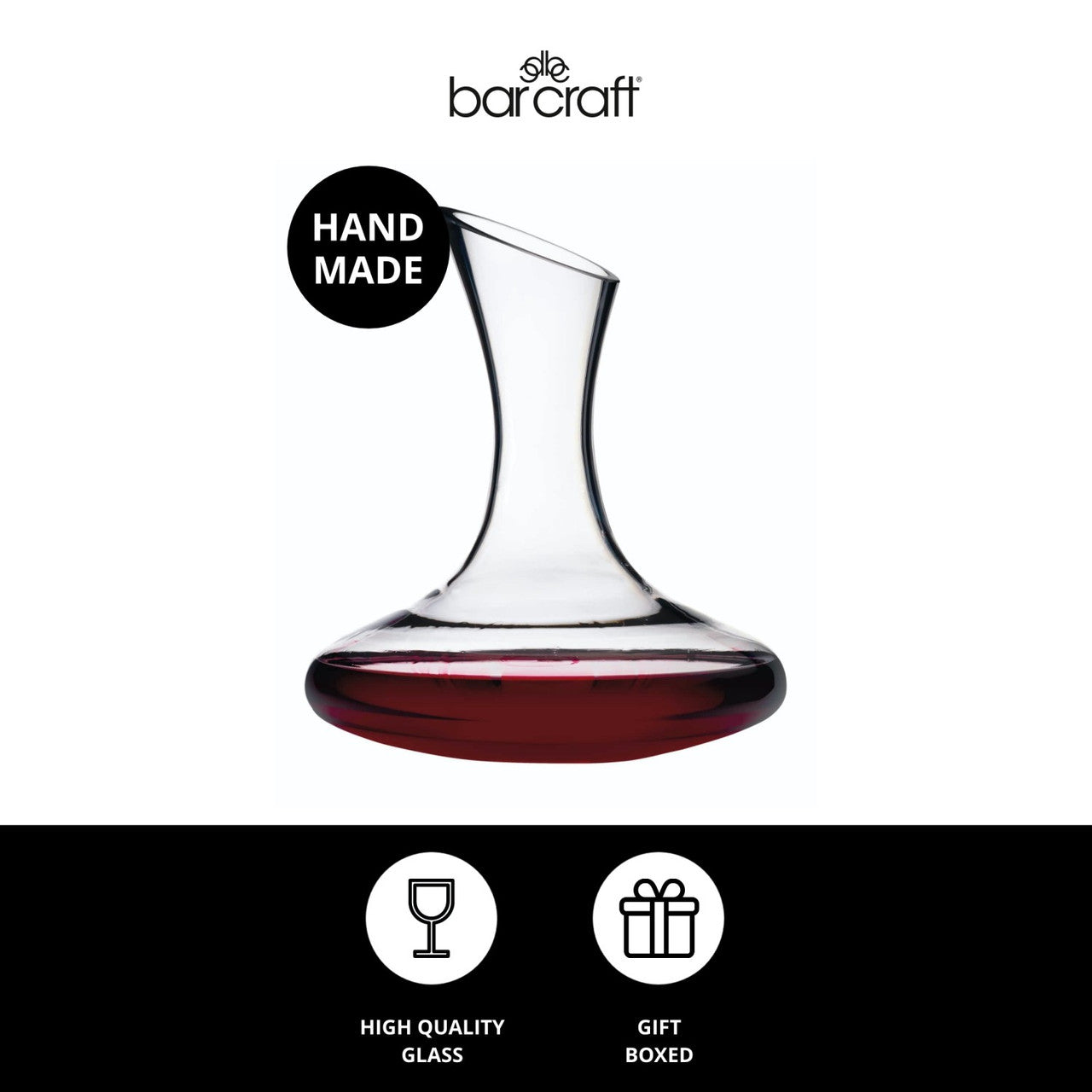 BarCraft Deluxe 1.5L Glass Wine Decanter