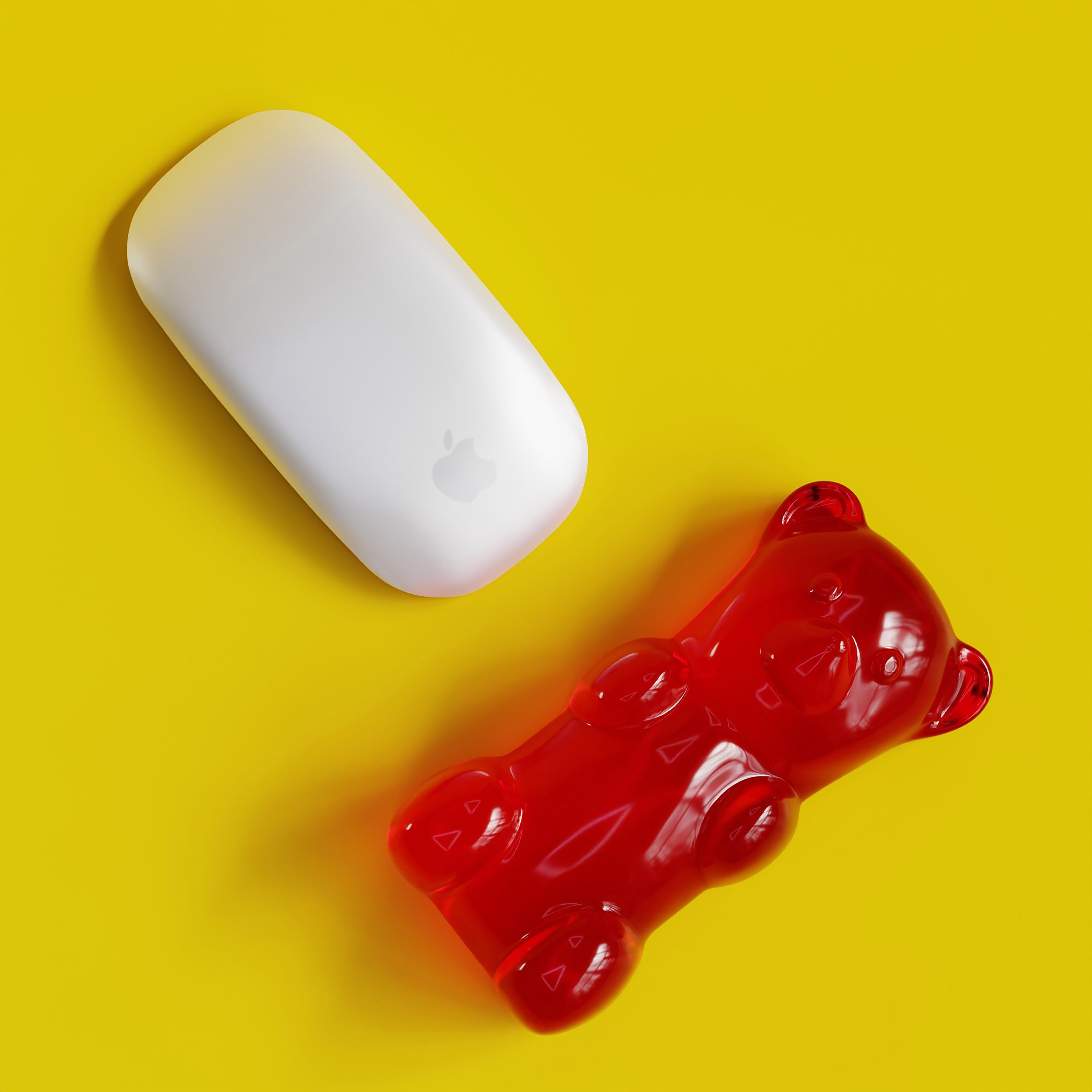 Mustard Gummy Bear Mouse Rest Red