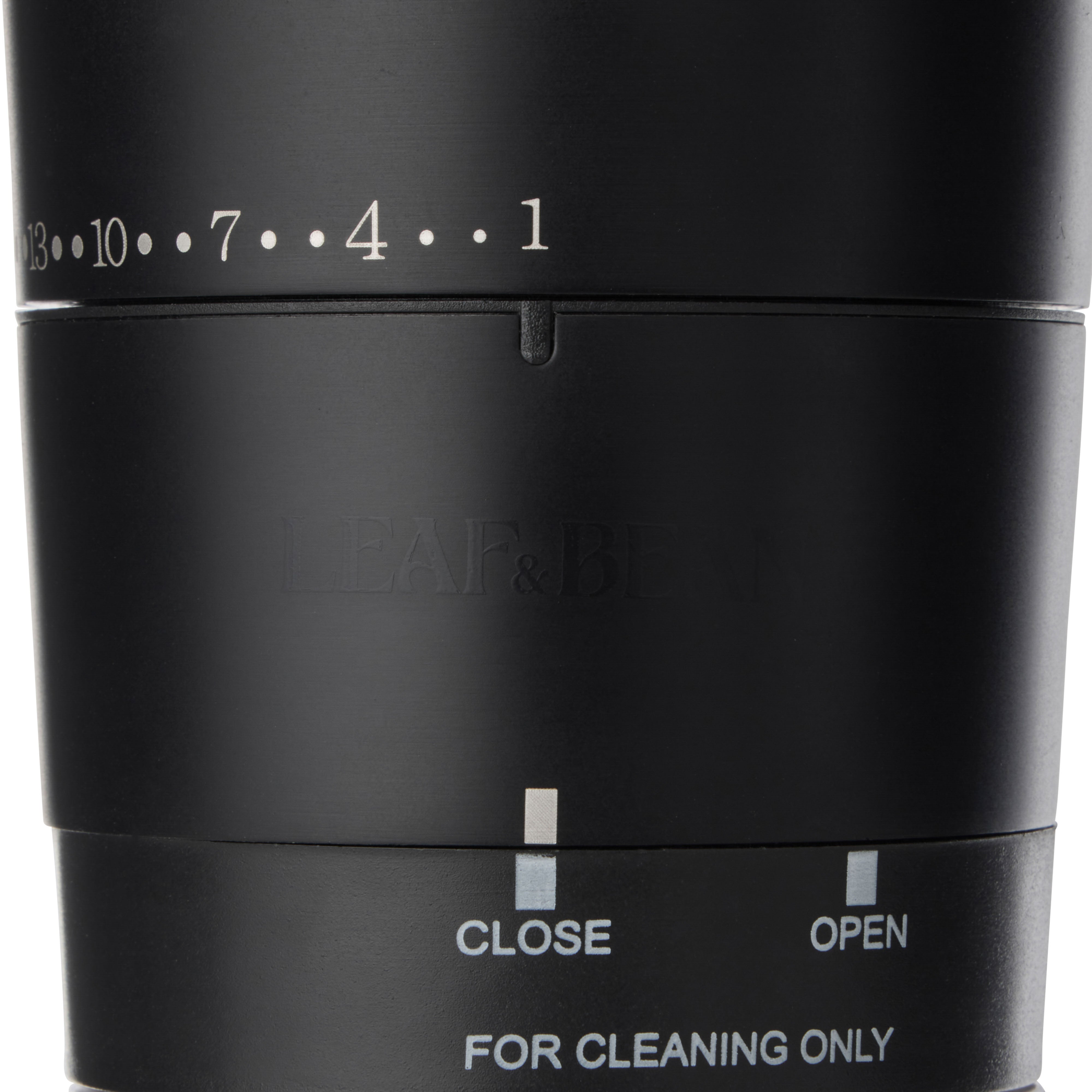 Leaf & Bean Smart Grip Coffee Grinder Stainless Steel & Black