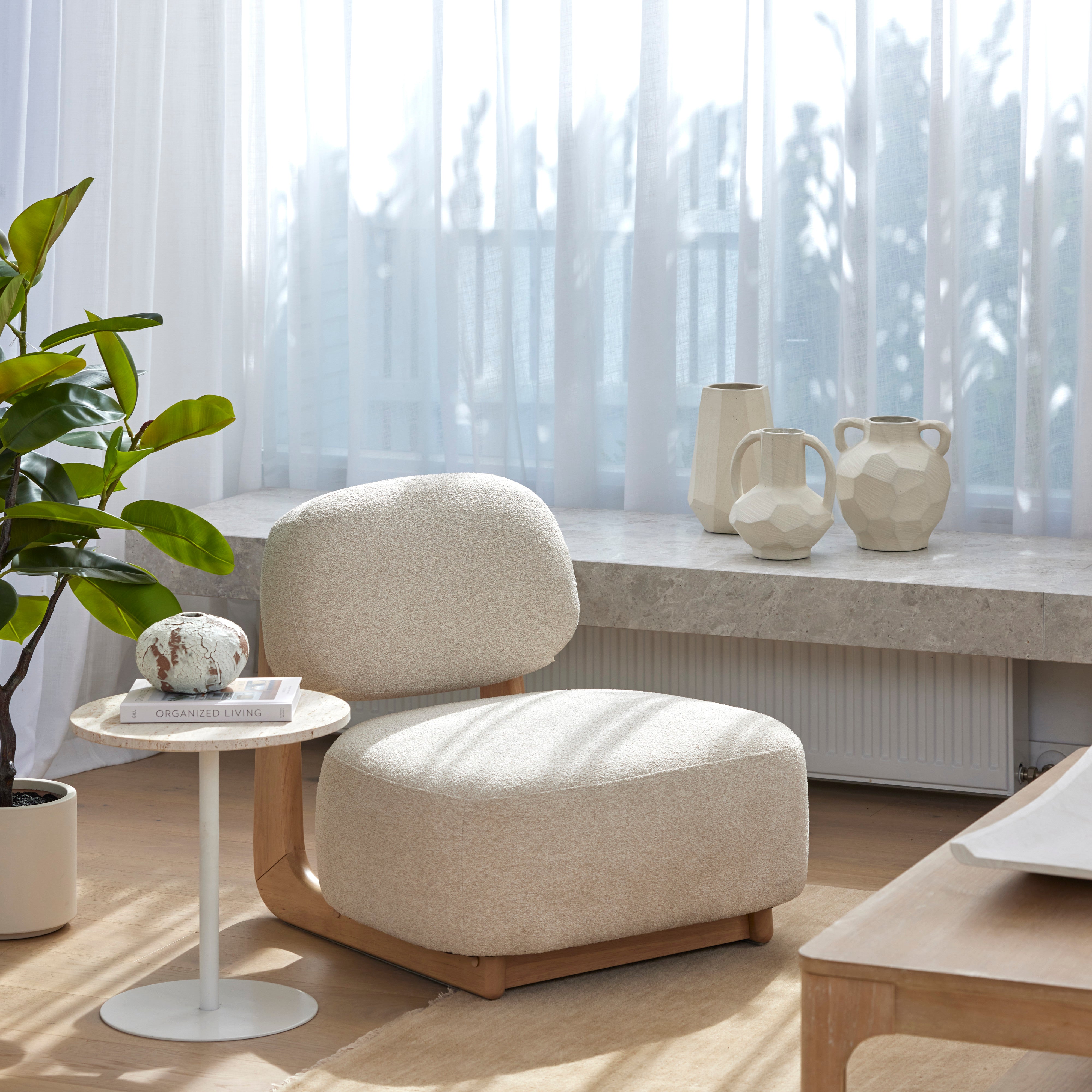 Amalfi Tatum Armchair Off White & Natural