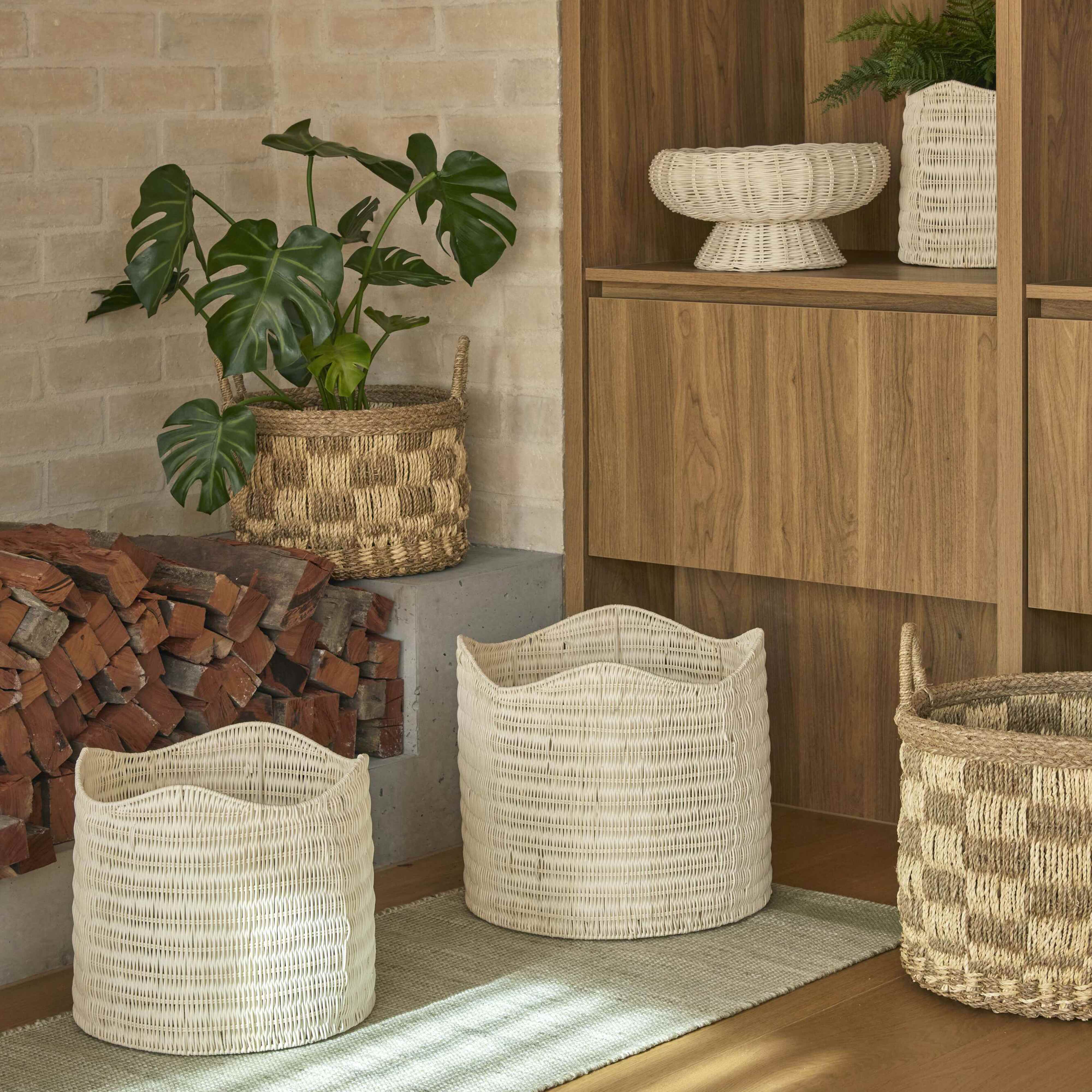 Amalfi Bronte Basket 3 Piece Set White