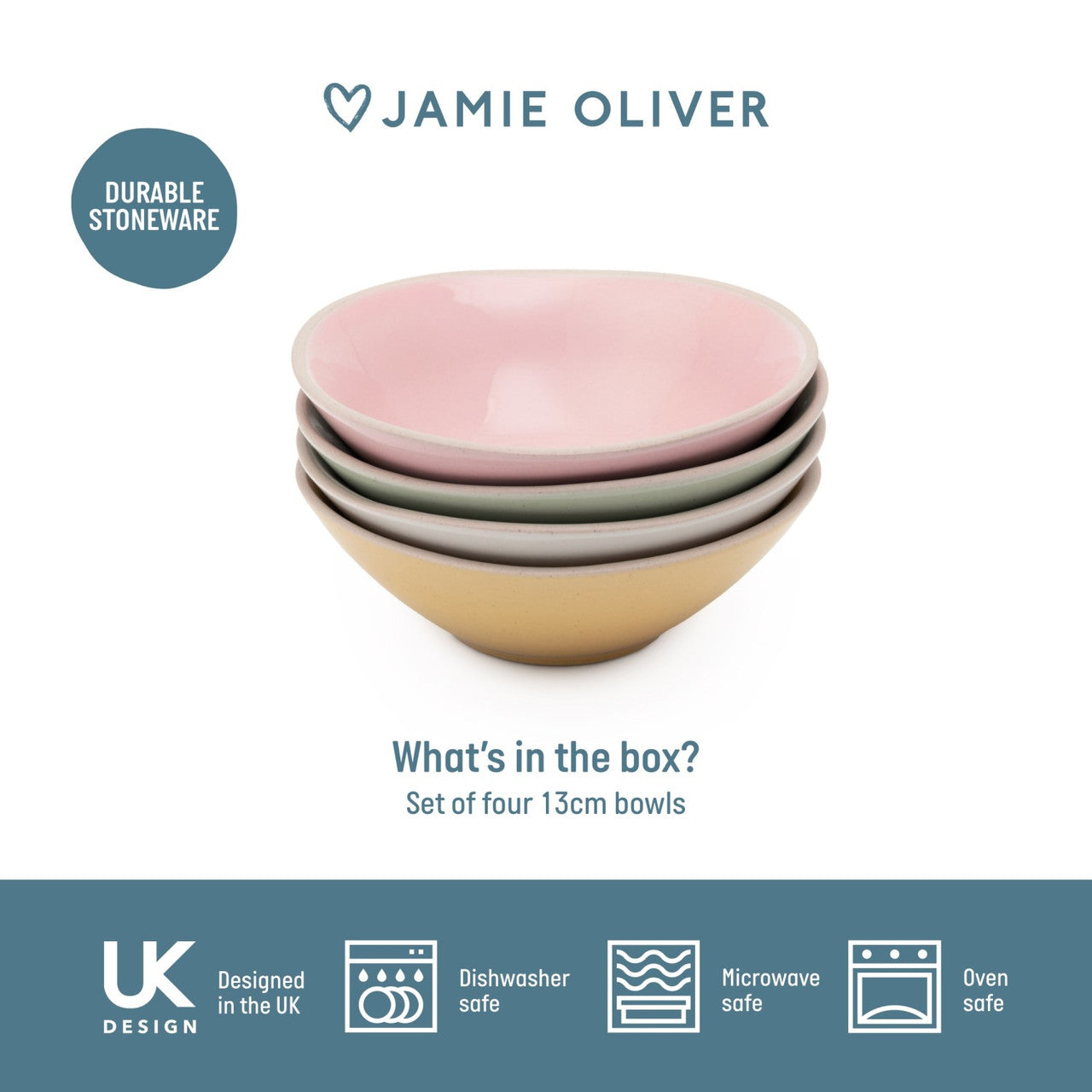 Jamie Oliver Big Love 13cm Little Bowls Set of 4 Mixed Colours