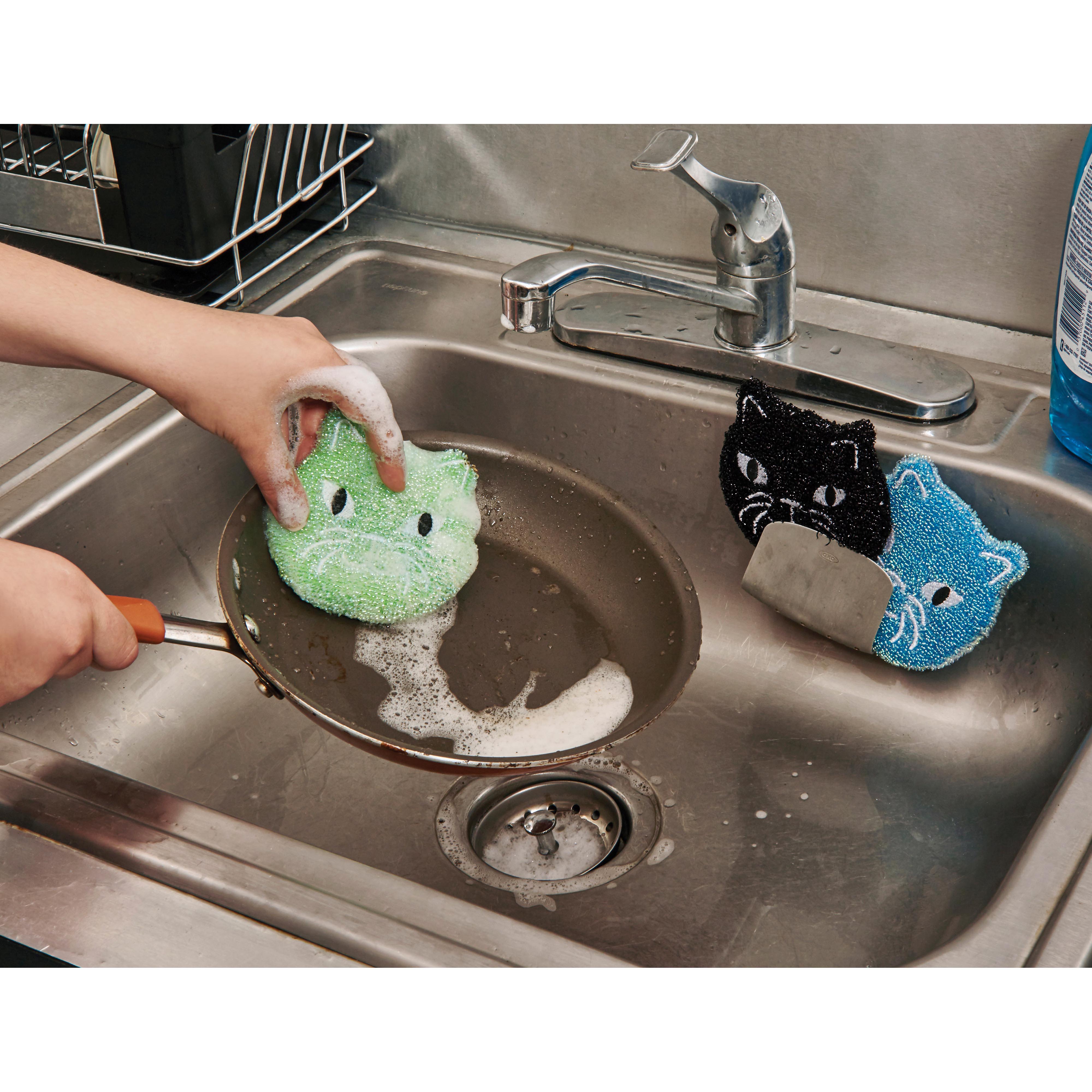 Kikkerland Cat Sponges 3 Piece Set Multi-Coloured
