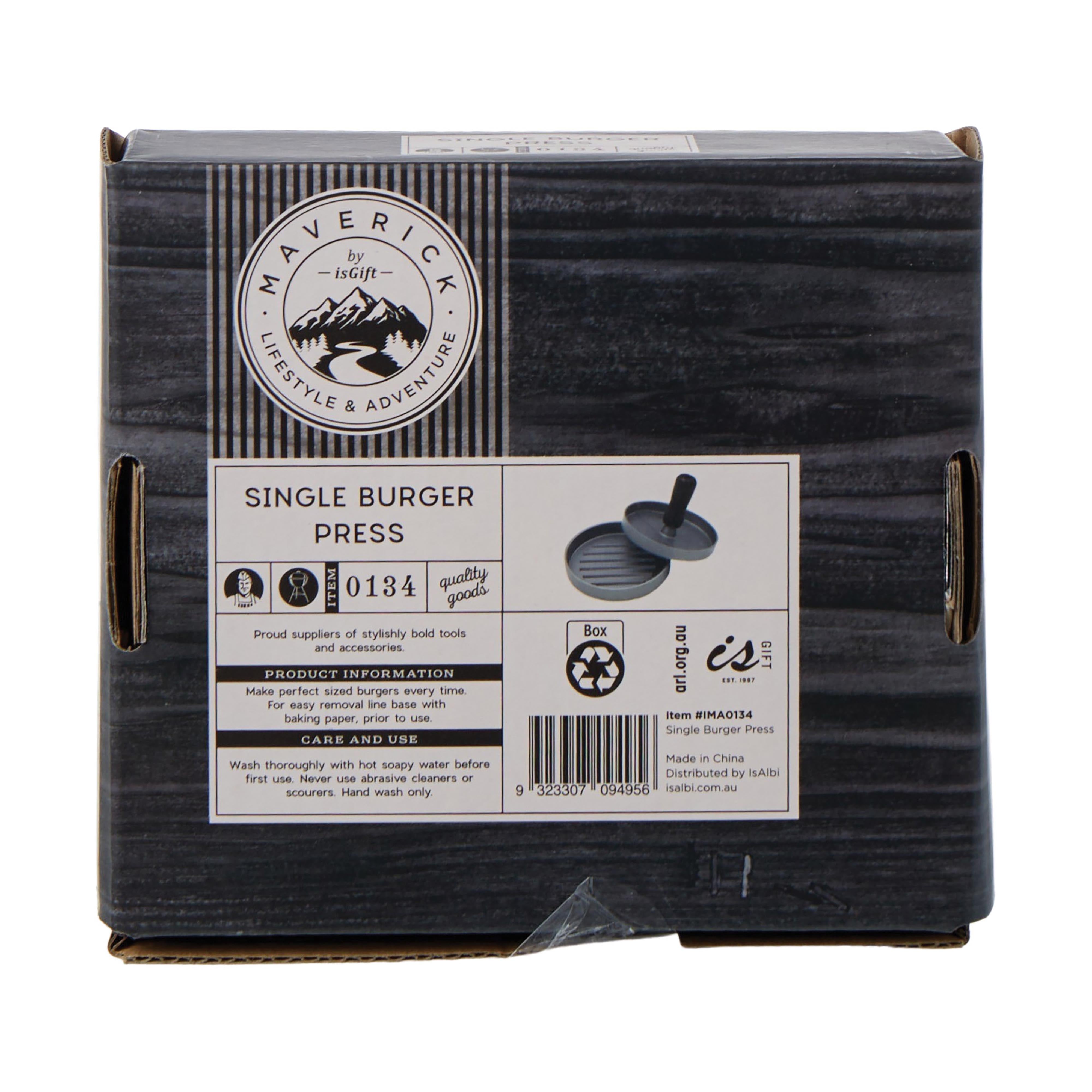 Maverick Single Burger Press Grey & Black