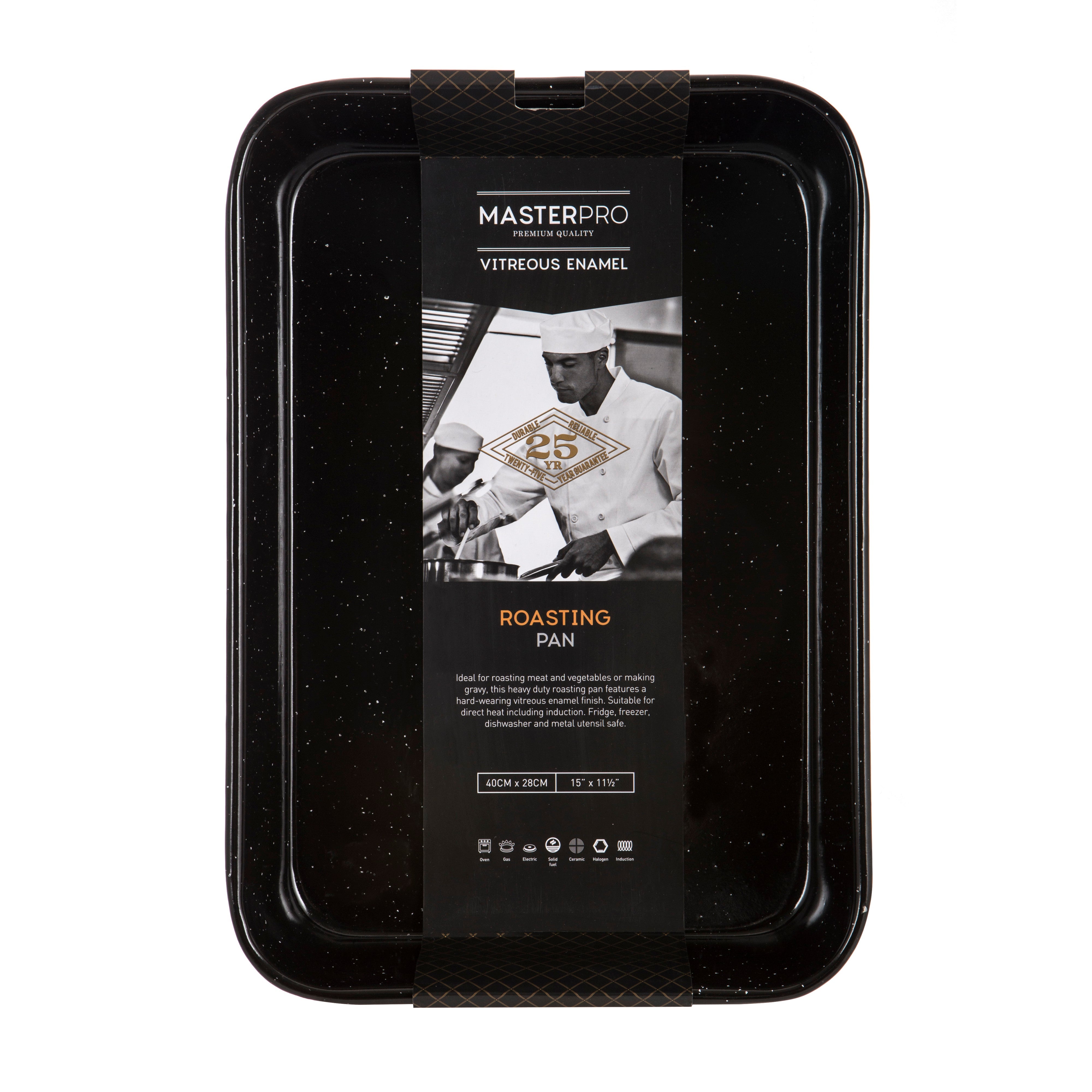 MasterPro Professional Vitreous Enamel Roasting Pan 38x26cm