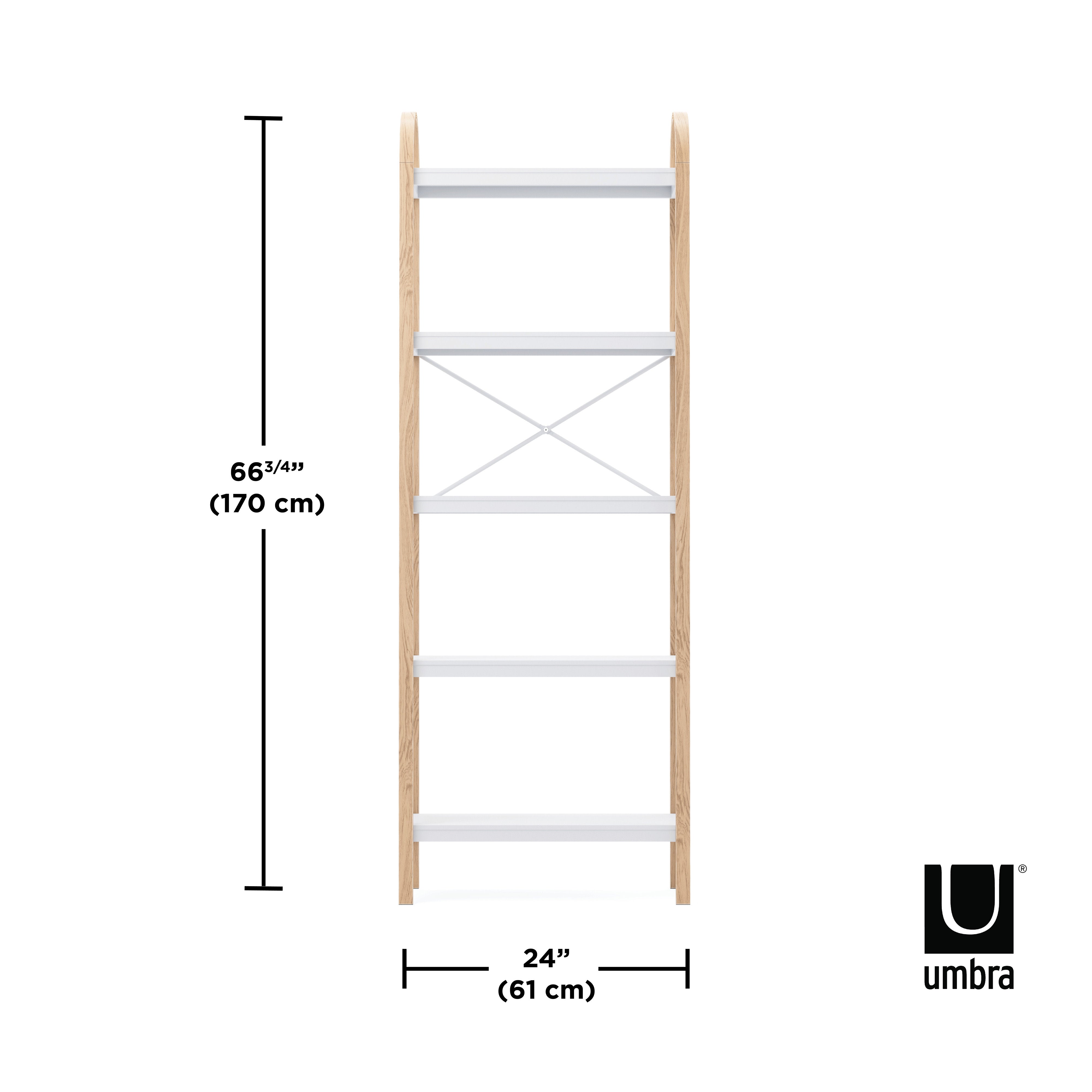 Umbra Bellwood Freestanding Shelf 5 Tier White & Natural