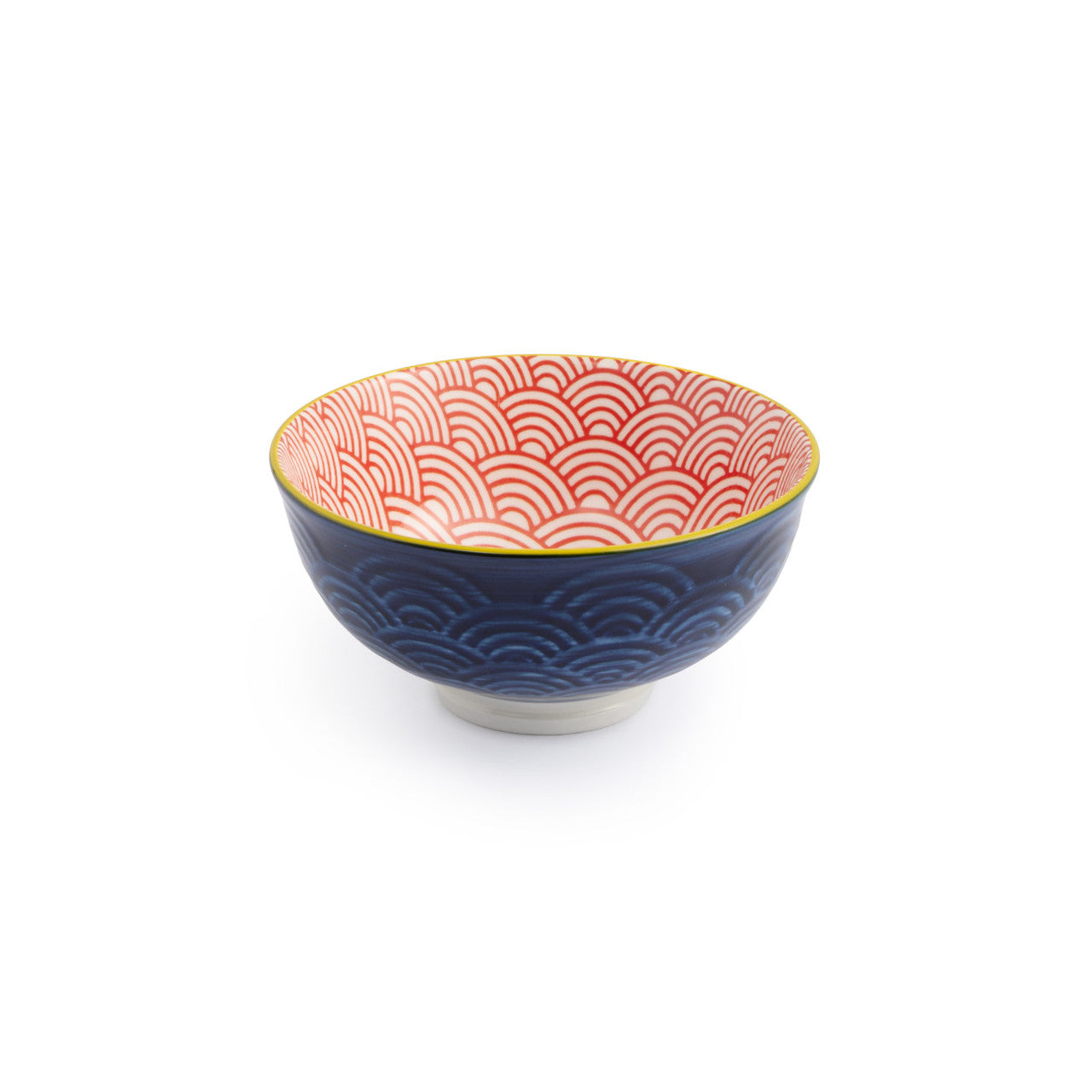 Mikasa Stoneware Nibble Bowl 12cm (Red & Blue Arc)