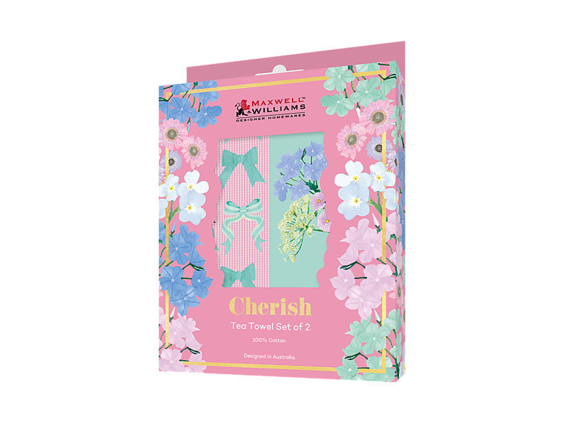 Maxwell & Williams Cherish Tea Towel Assorted 50 x 70cm 2 Piece
