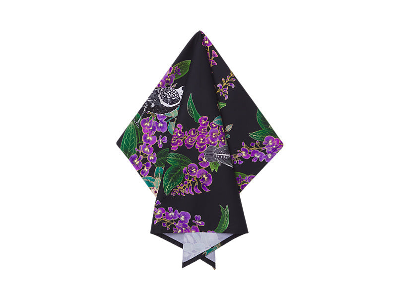 Maxwell & Williams Eloise Short Native Grace Magpie Tea Towel Navy 50 x 70cm