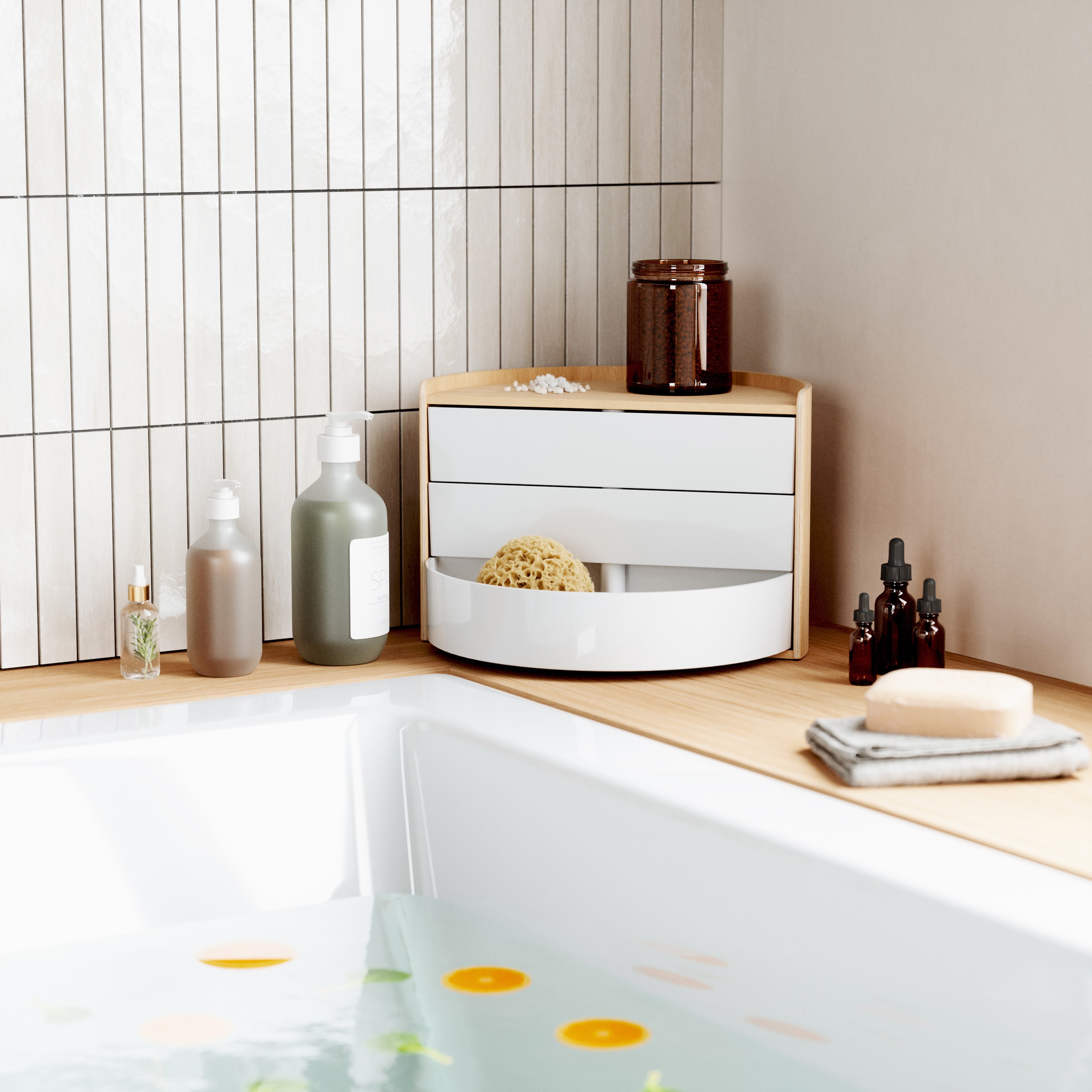 Umbra Moona Storage Box White & Natural