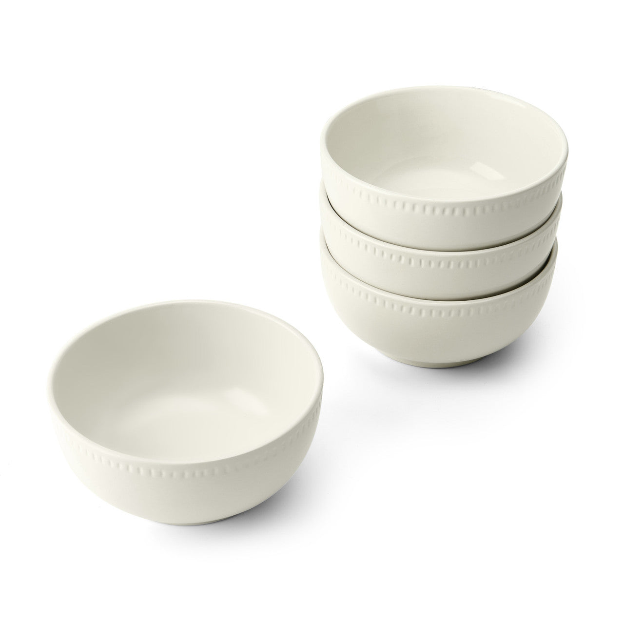 Mikasa Cranborne Stoneware Cereal Bowl Set 4 Piece 15cm (Cream)