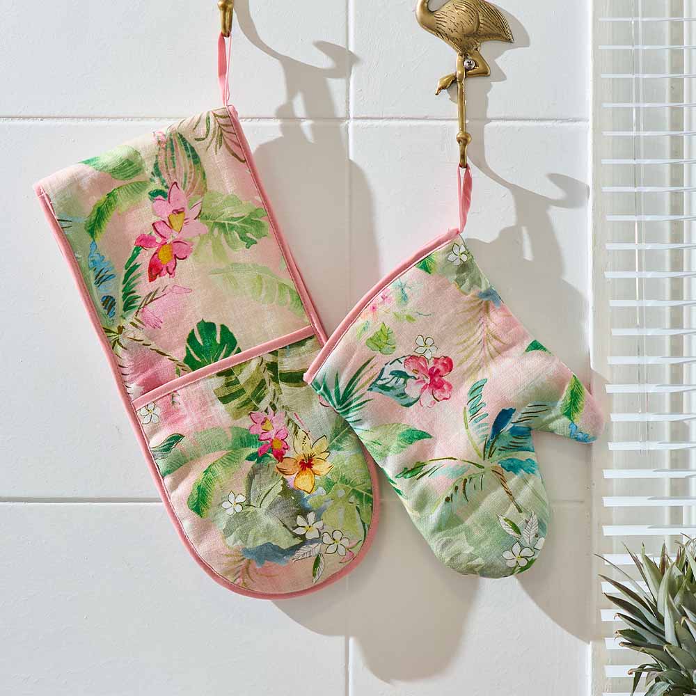 Annabel Trends Linen Cotton Oven Mitt Single Tiki Island