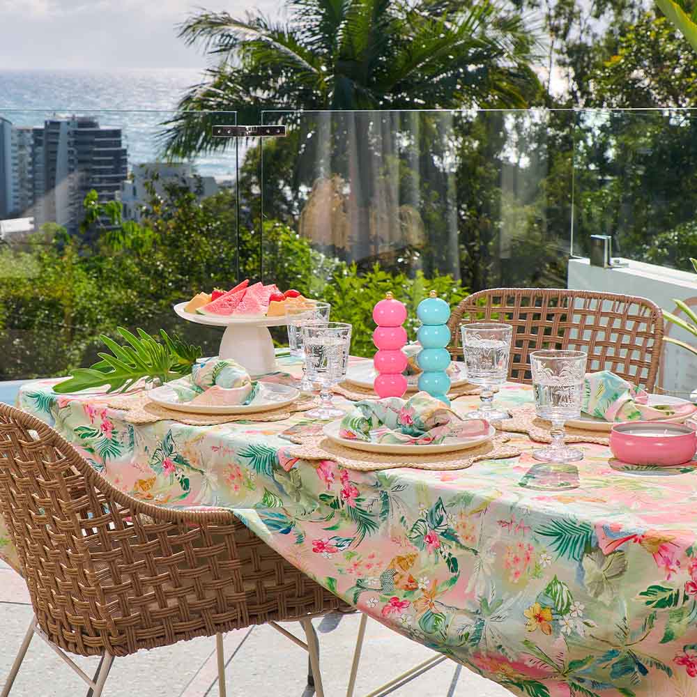 Annabel Trends Linen Cotton Tablecloth Tiki Island Large 138cm x 300cm