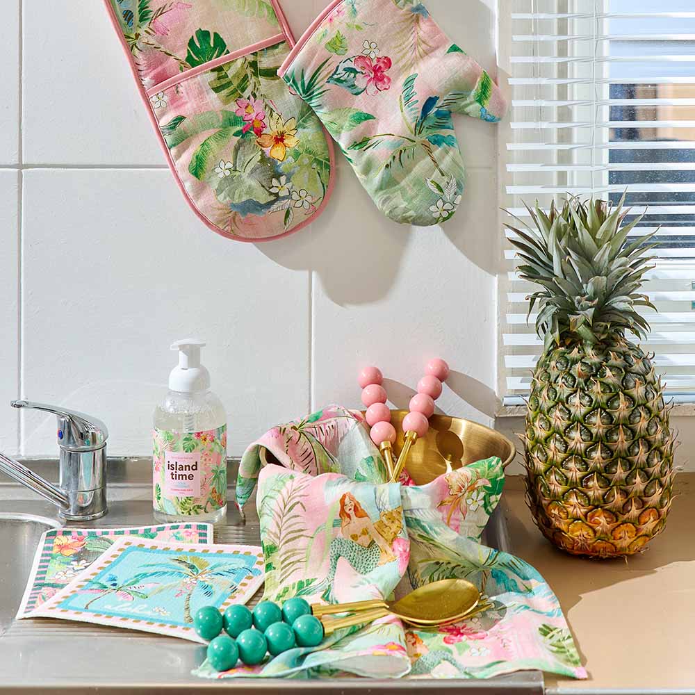 Annabel Trends Linen Cotton Tea Towel Tiki Island