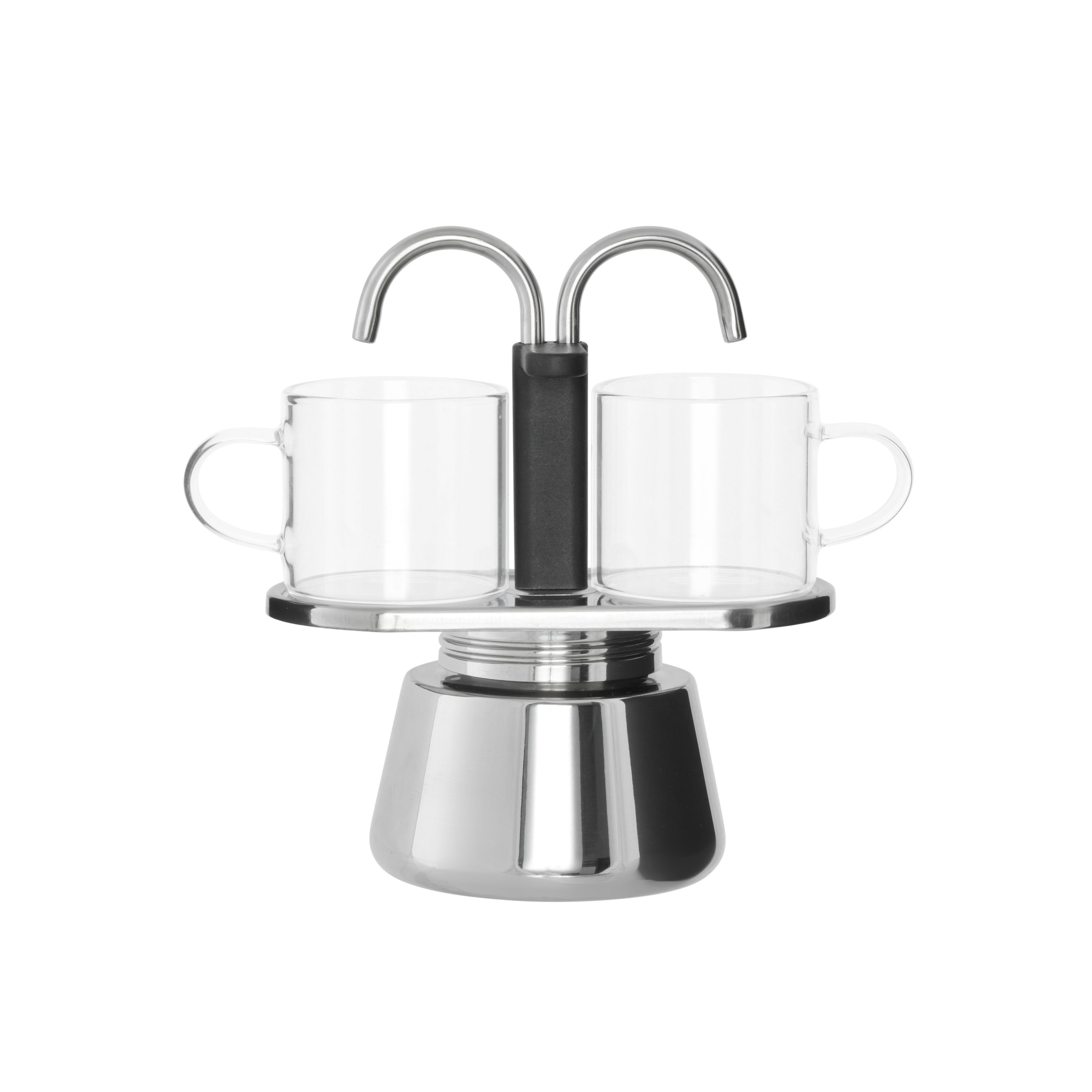 Leaf & Bean Mini Stovetop Espresso Maker 2 Cups Multi-Coloured