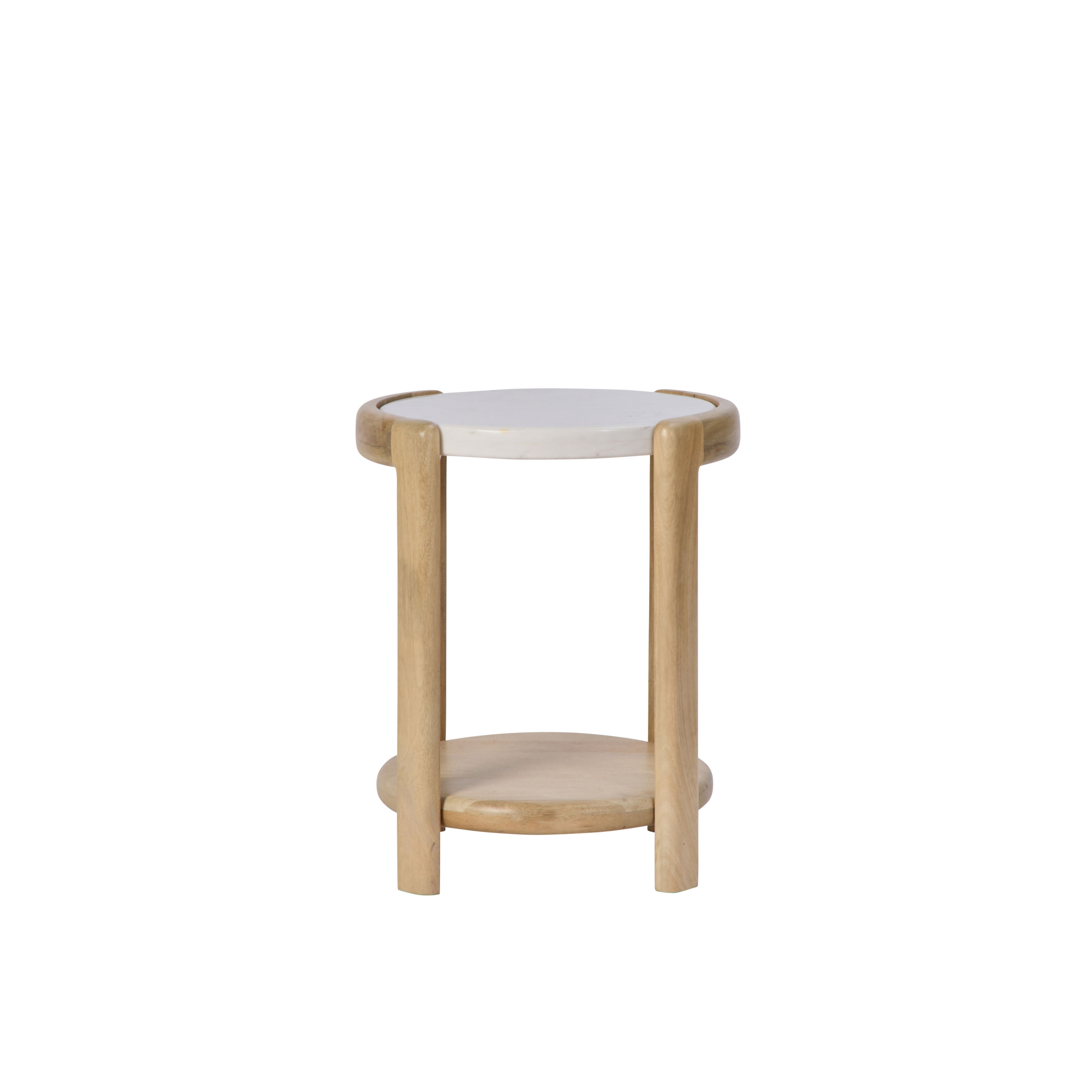 Grand Designs Ashton Side Table White & Natural