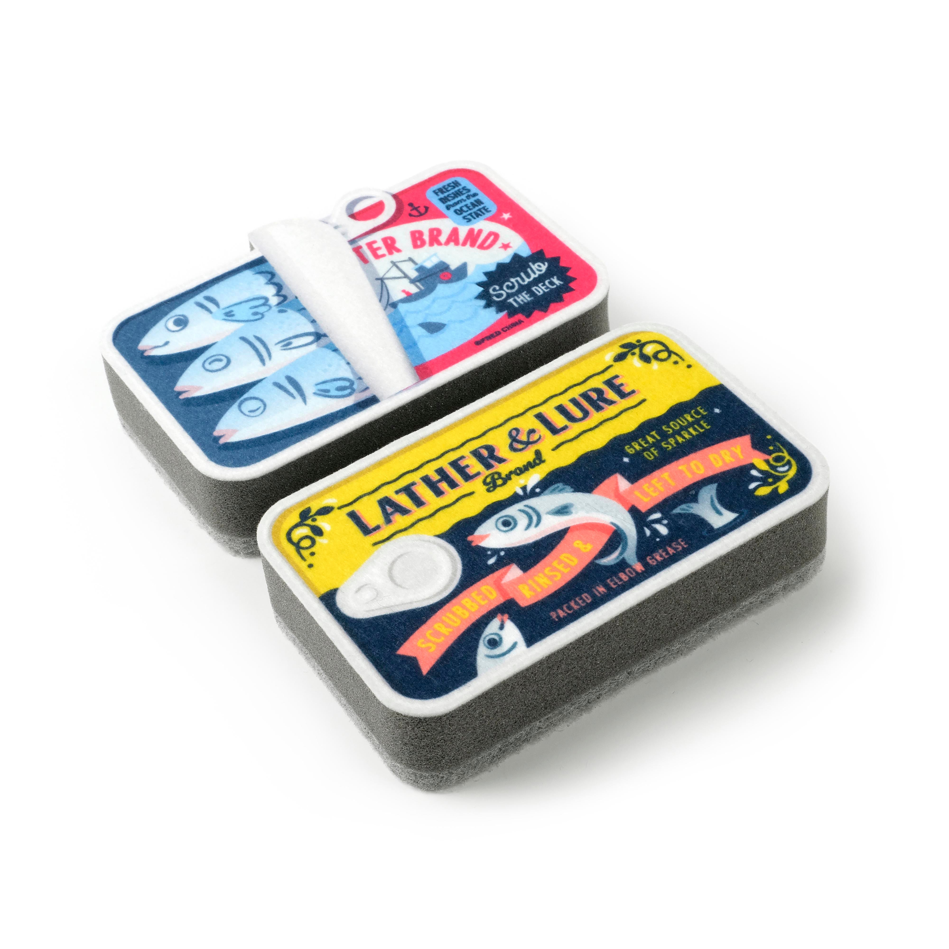 Fred Tidy Tins Sponges 2 Piece Set Multi-Coloured