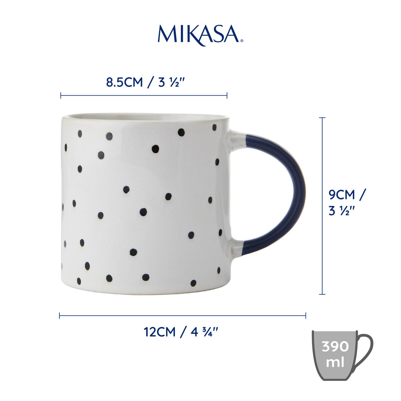 Mikasa Stoneware Mug 390ml (Spot)