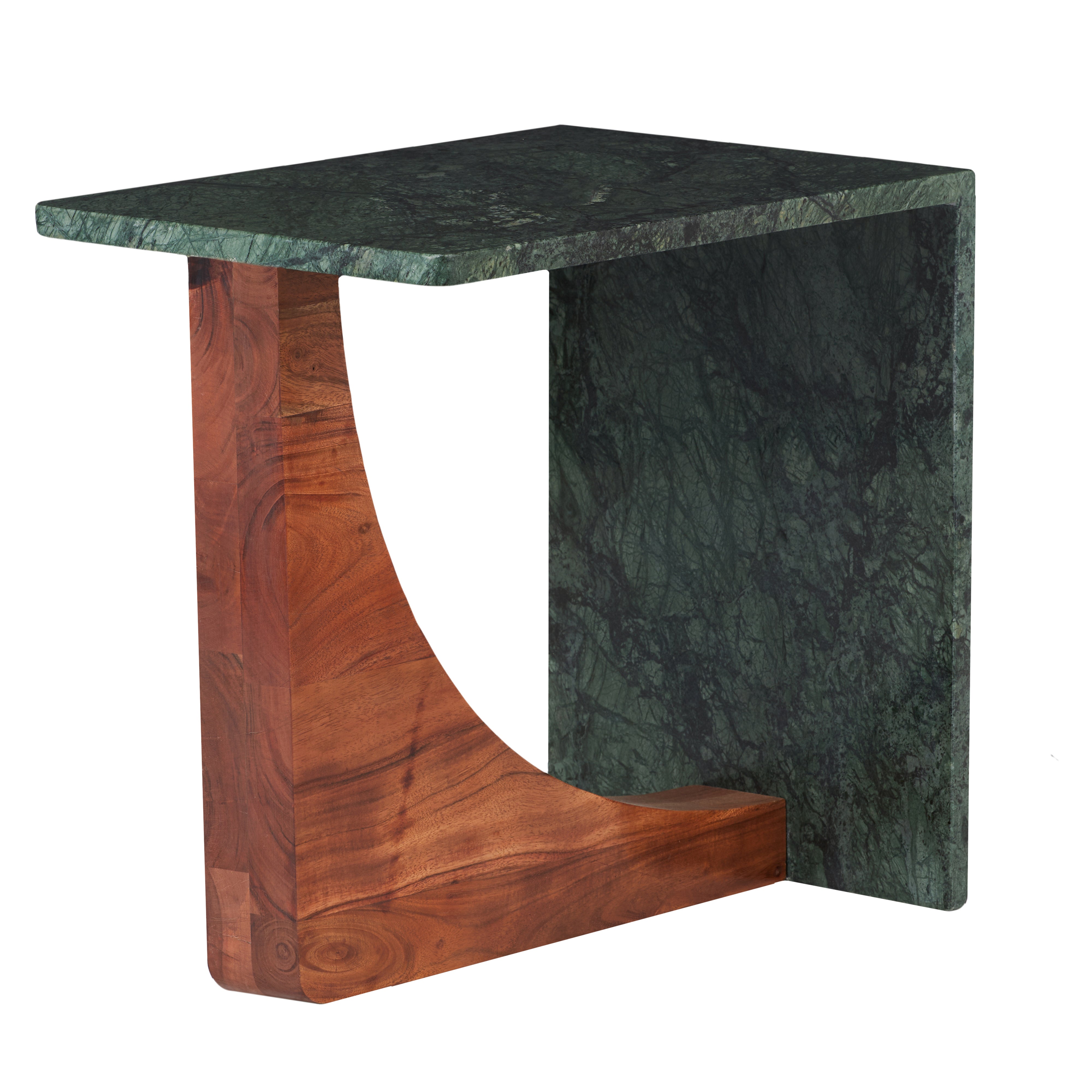 Amalfi Blaire Side Table Green & Walnut
