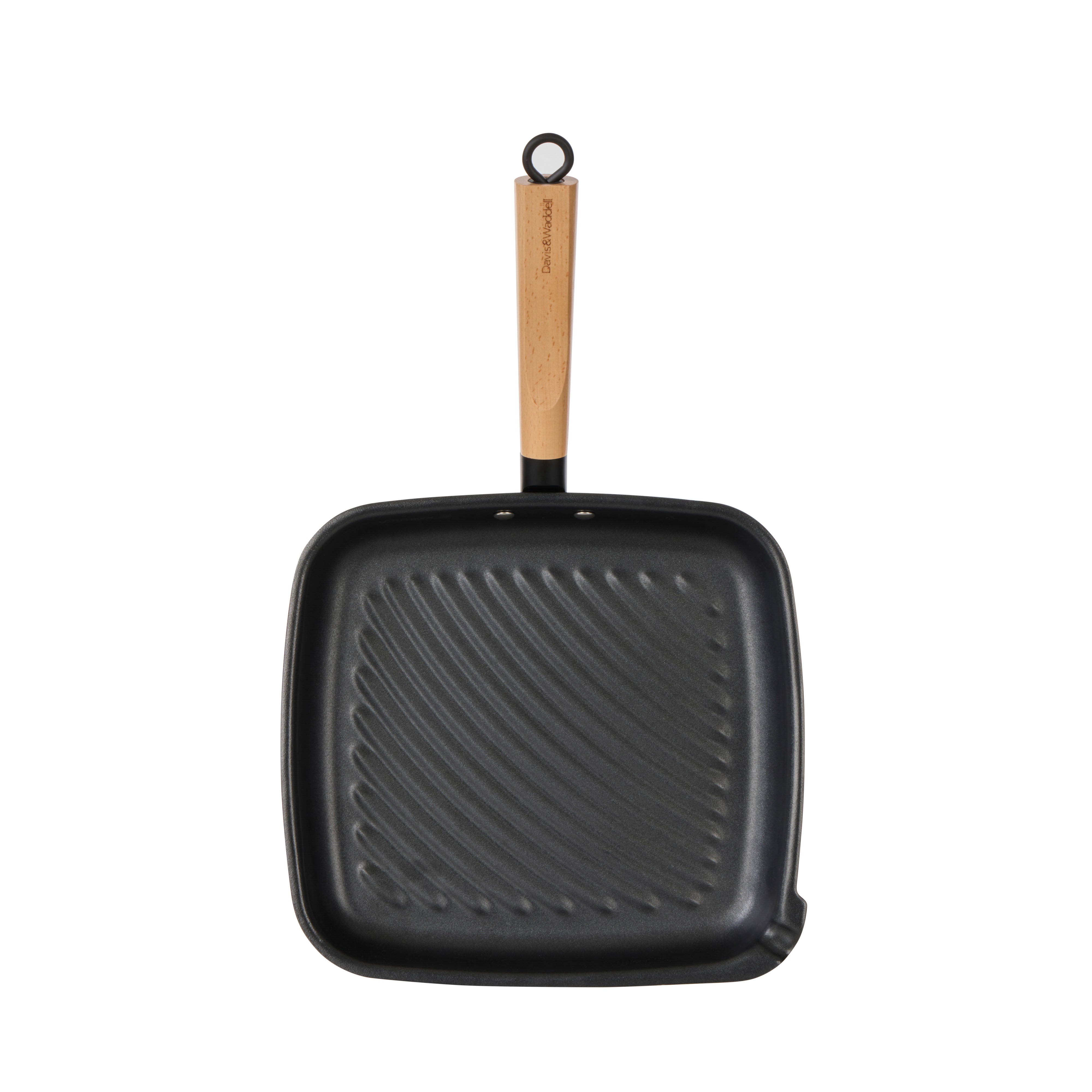 Davis & Waddell Non Stick Carbon Steel Grill Pan Black