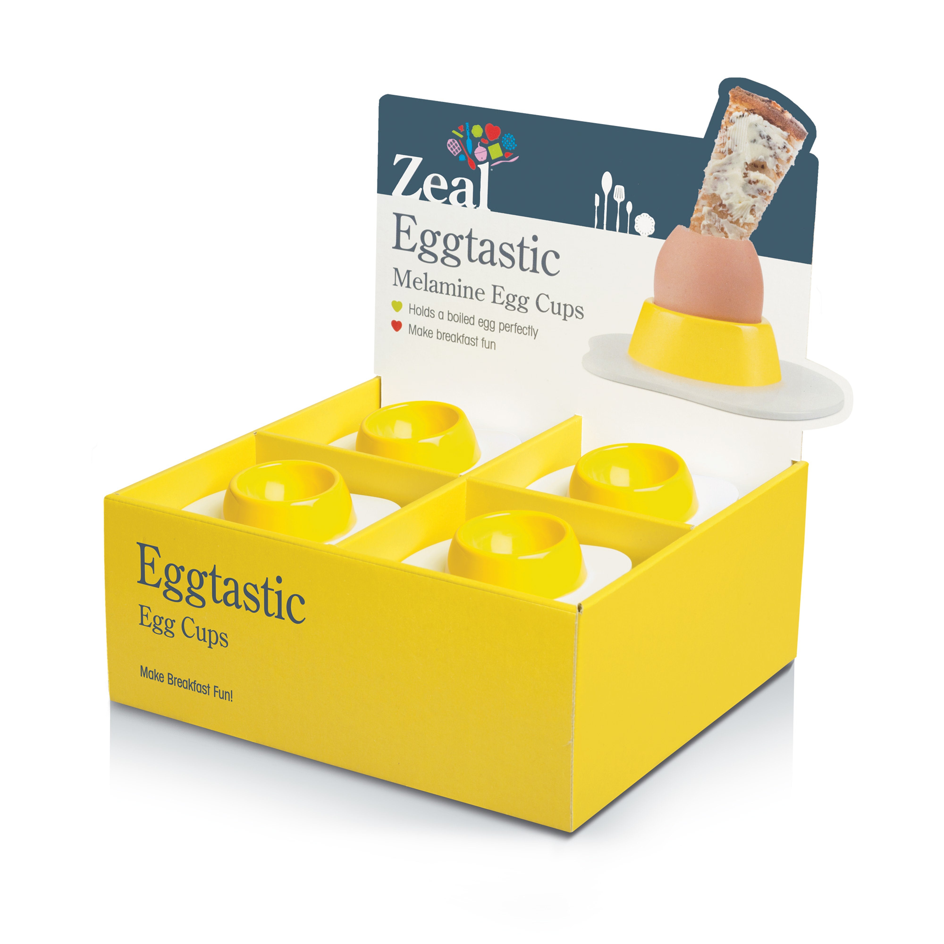 Zeal Eggtastic Egg Cups White & Yellow