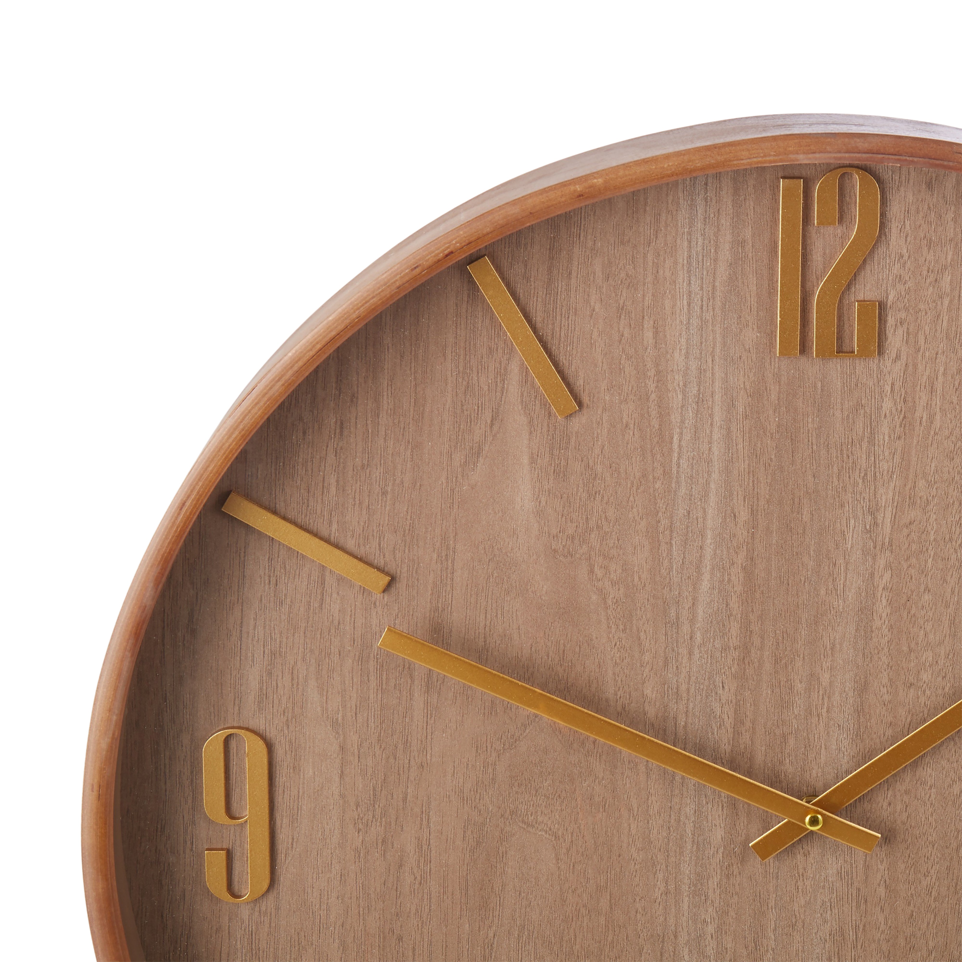 Academy Wood Wall Clock Dark Natural