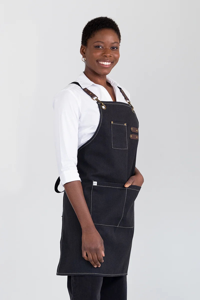 Aussie Chef Tomy Bib Apron - Black