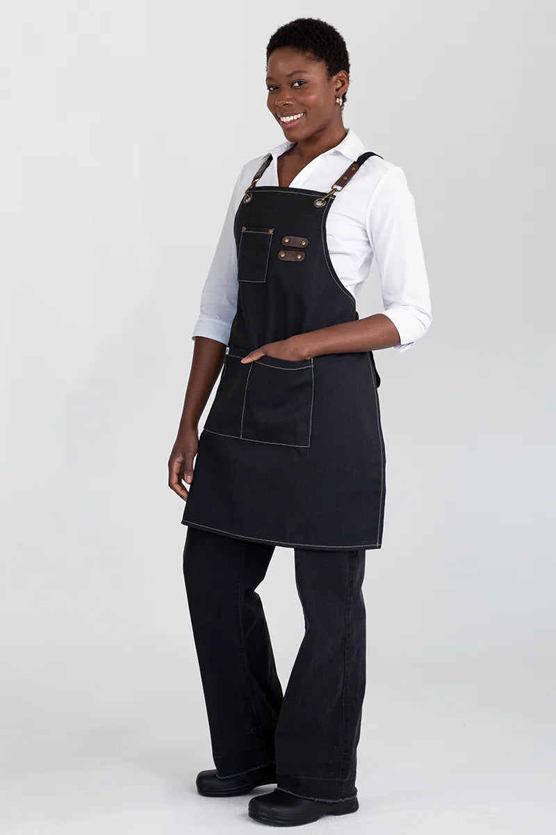 Aussie Chef Tomy Bib Apron - Black