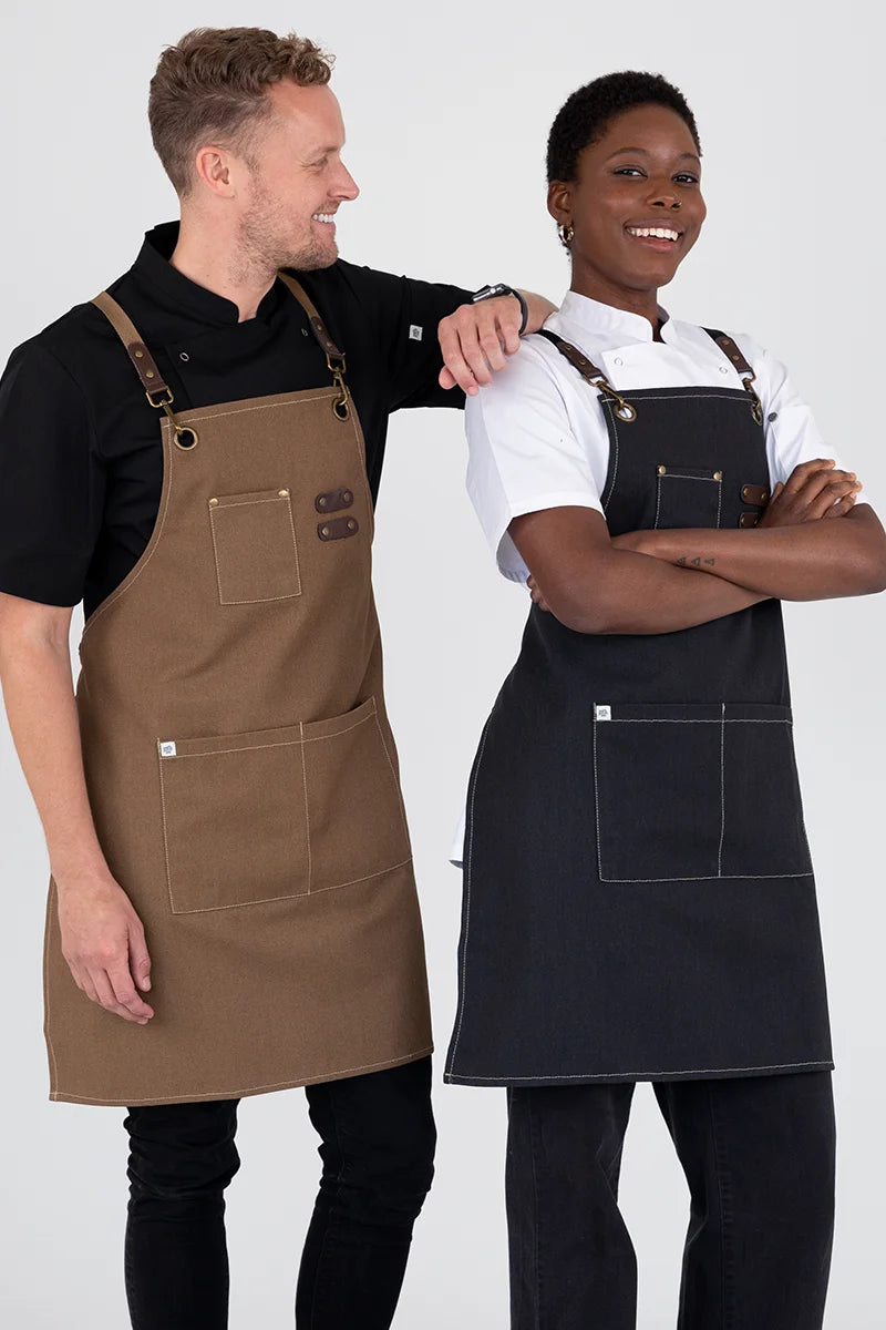 Aussie Chef Tomy Bib Apron - Black