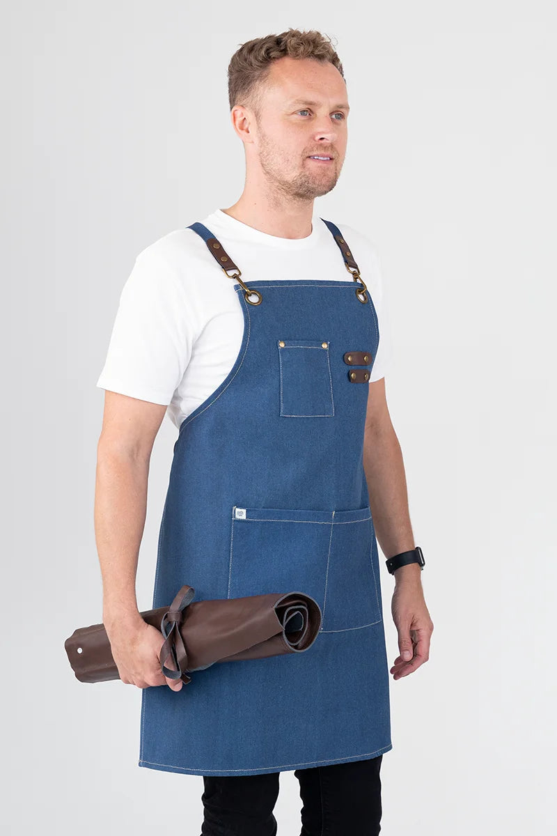 Aussie Chef Tomy Bib Apron - Blue