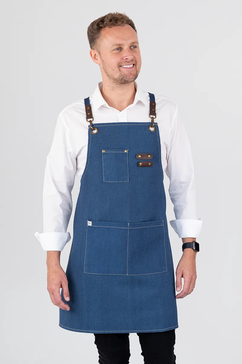 Aussie Chef Tomy Bib Apron - Blue