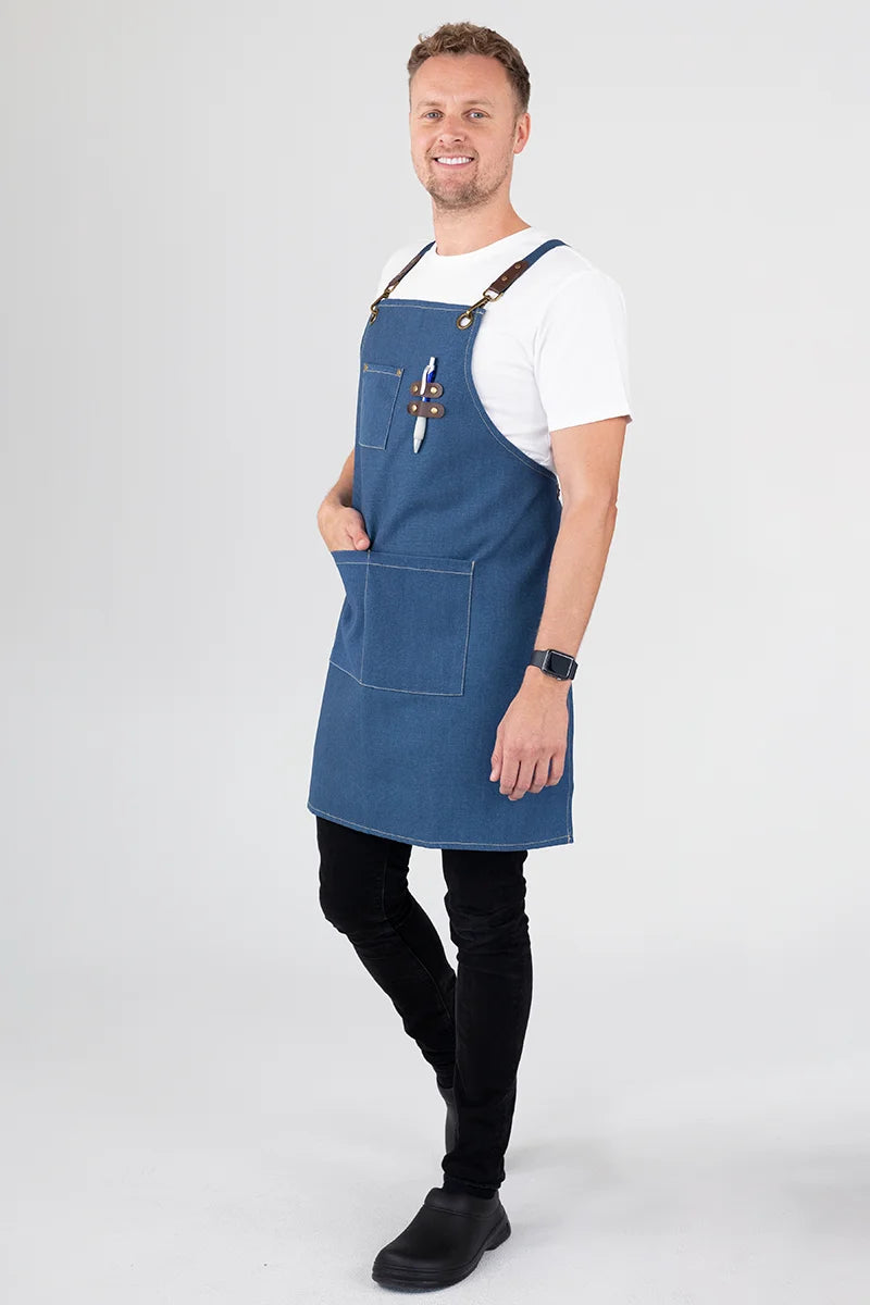Aussie Chef Tomy Bib Apron - Blue