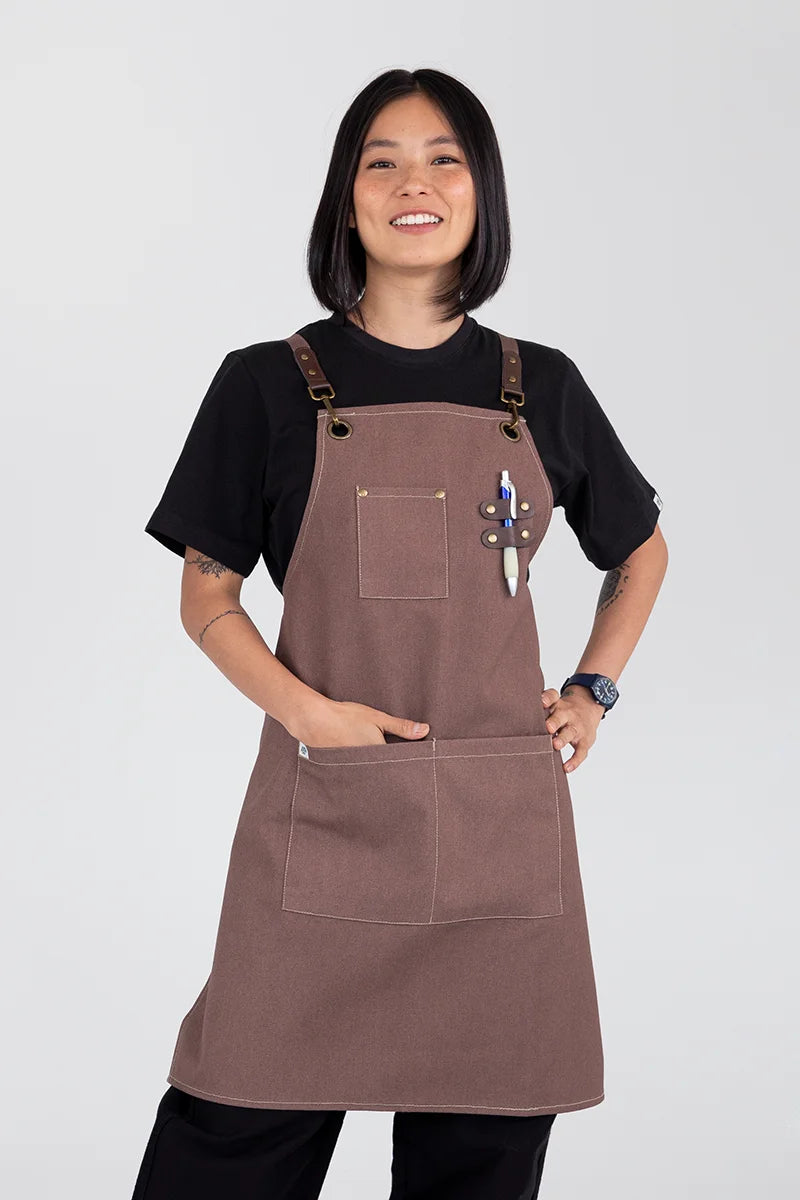 Aussie Chef Tomy Bib Apron - Cinnamon