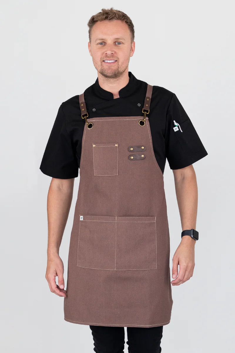 Aussie Chef Tomy Bib Apron - Cinnamon