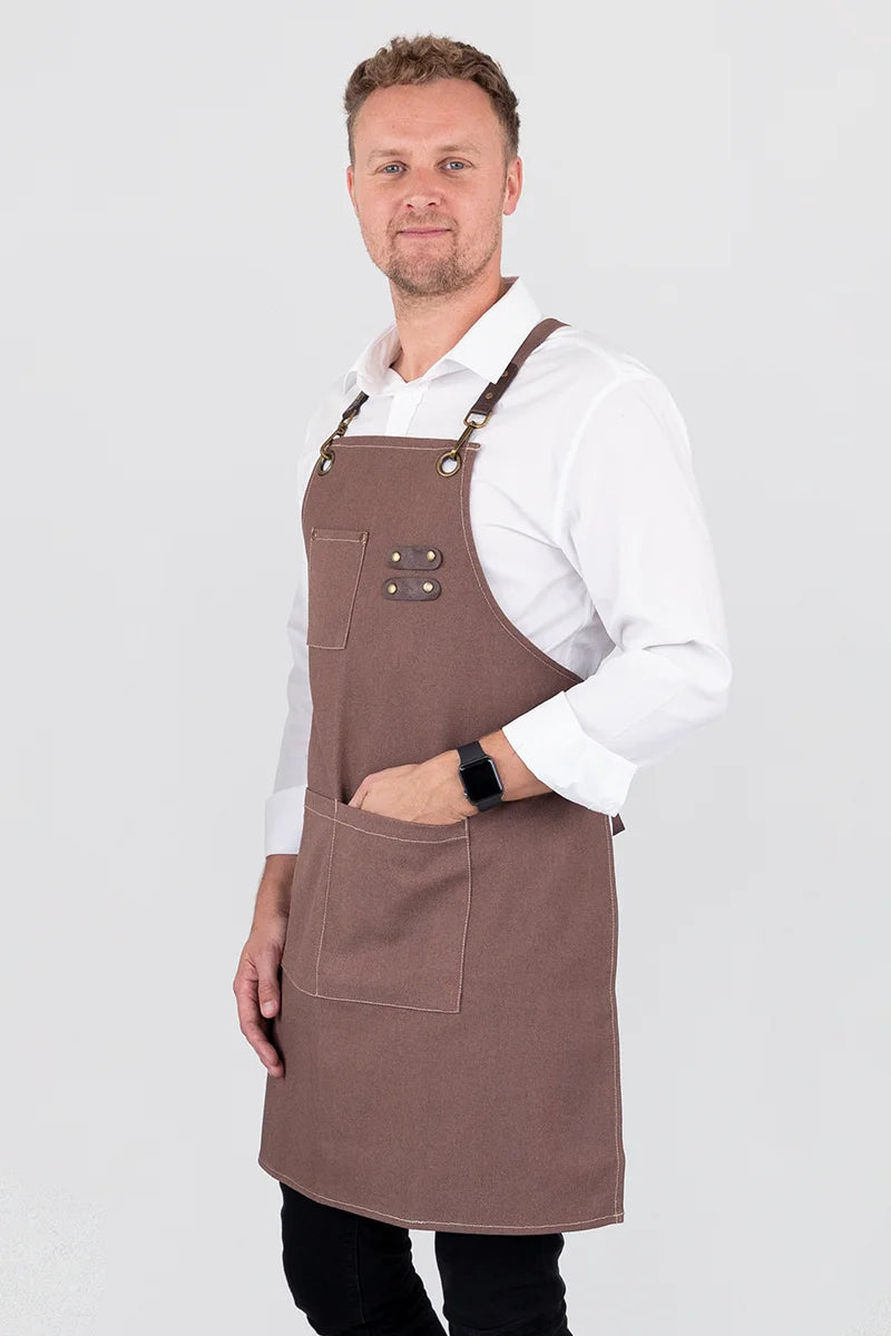 Aussie Chef Tomy Bib Apron - Cinnamon