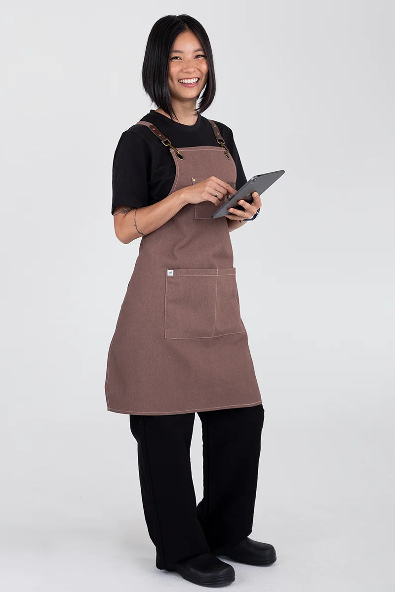Aussie Chef Tomy Bib Apron - Cinnamon