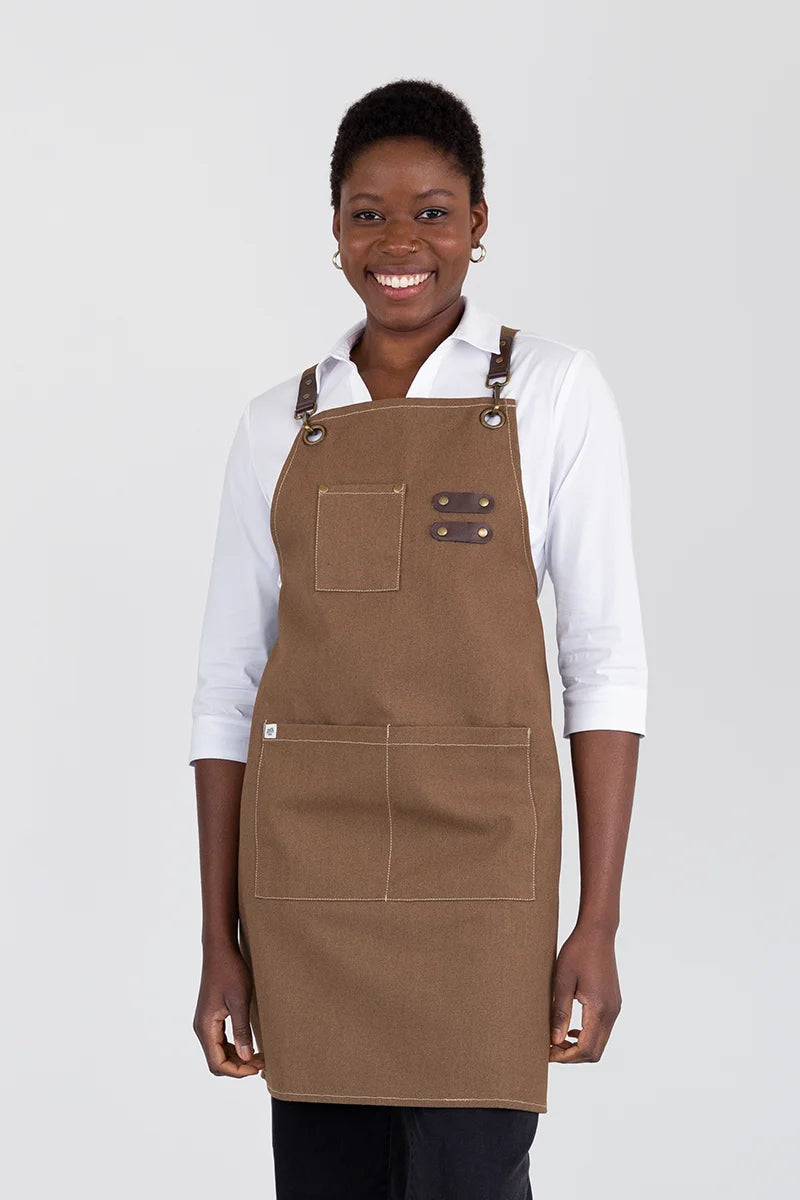 Aussie Chef Tomy Bib Apron - Coffee