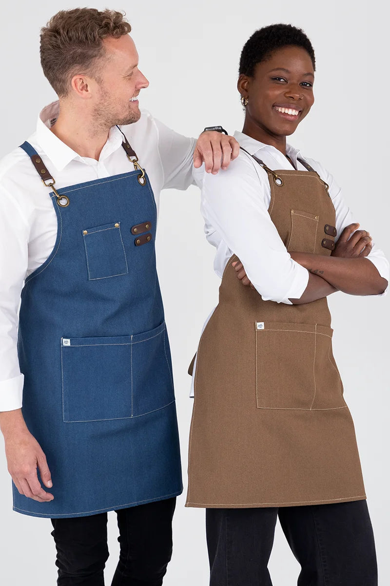 Aussie Chef Tomy Bib Apron - Coffee