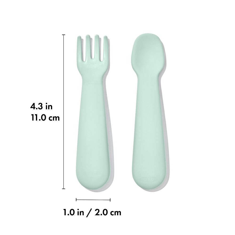 OXO Tot Mini Fork & Spoon Set (Opal)